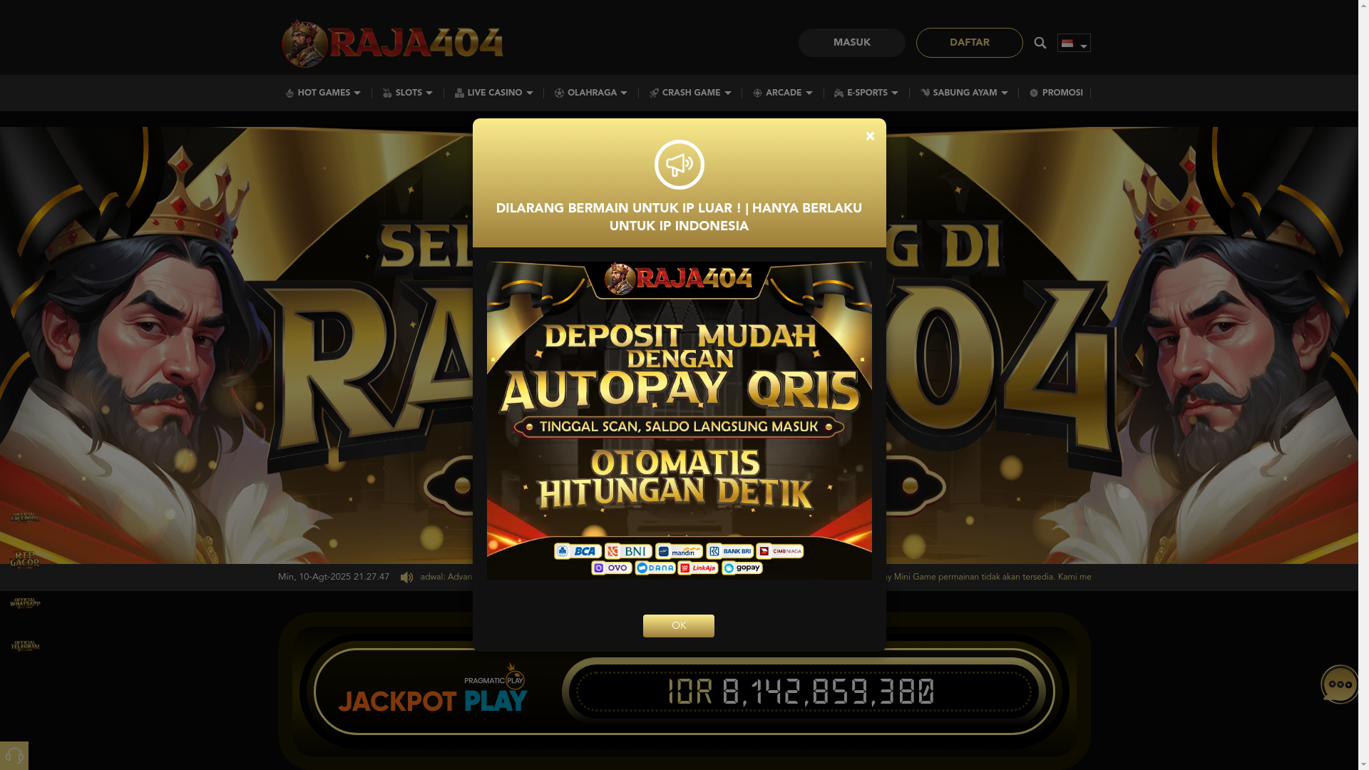 website screenshot of https://raja404nice.com/