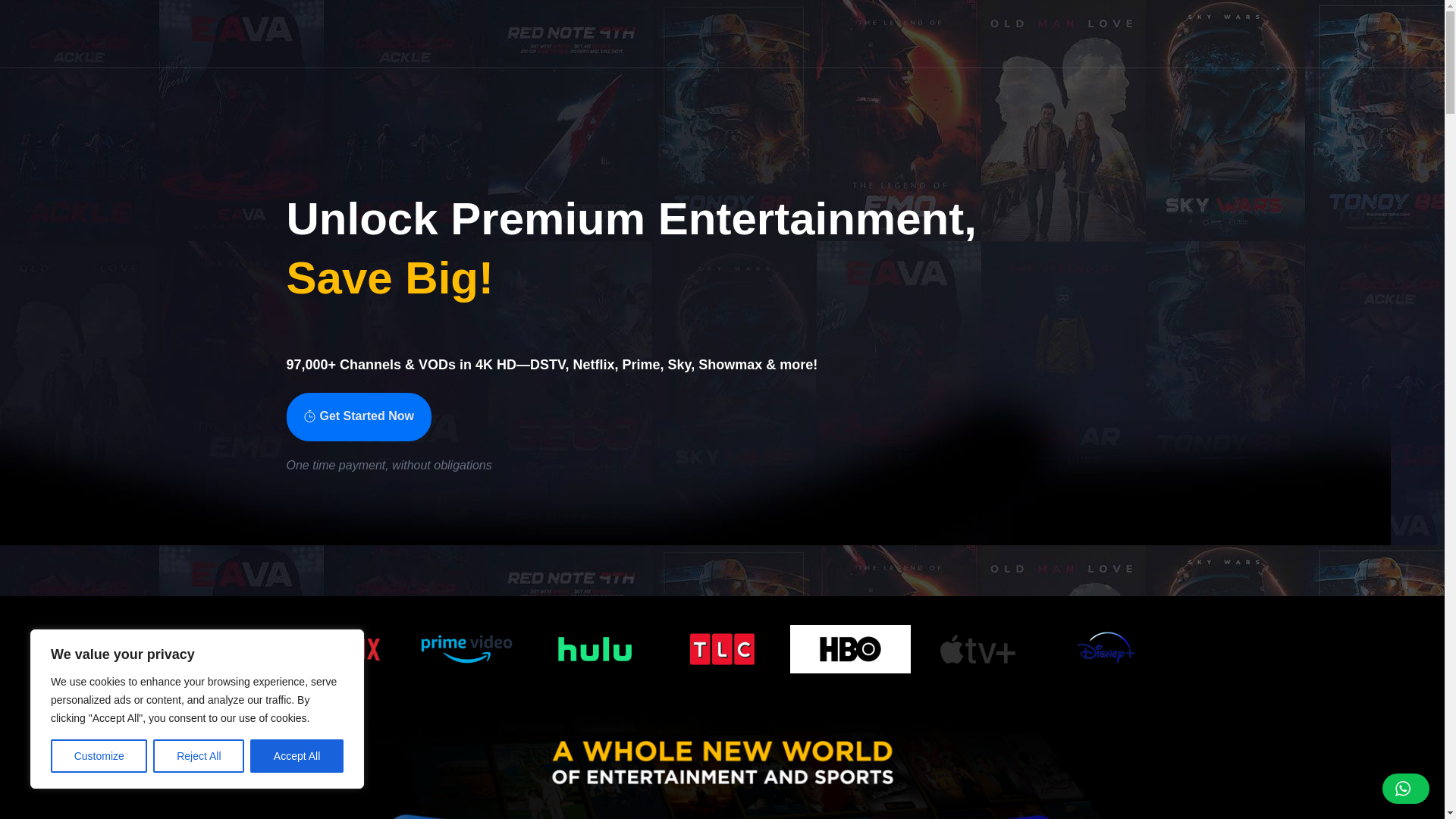 website screenshot of https://iptvsafrica.shop/