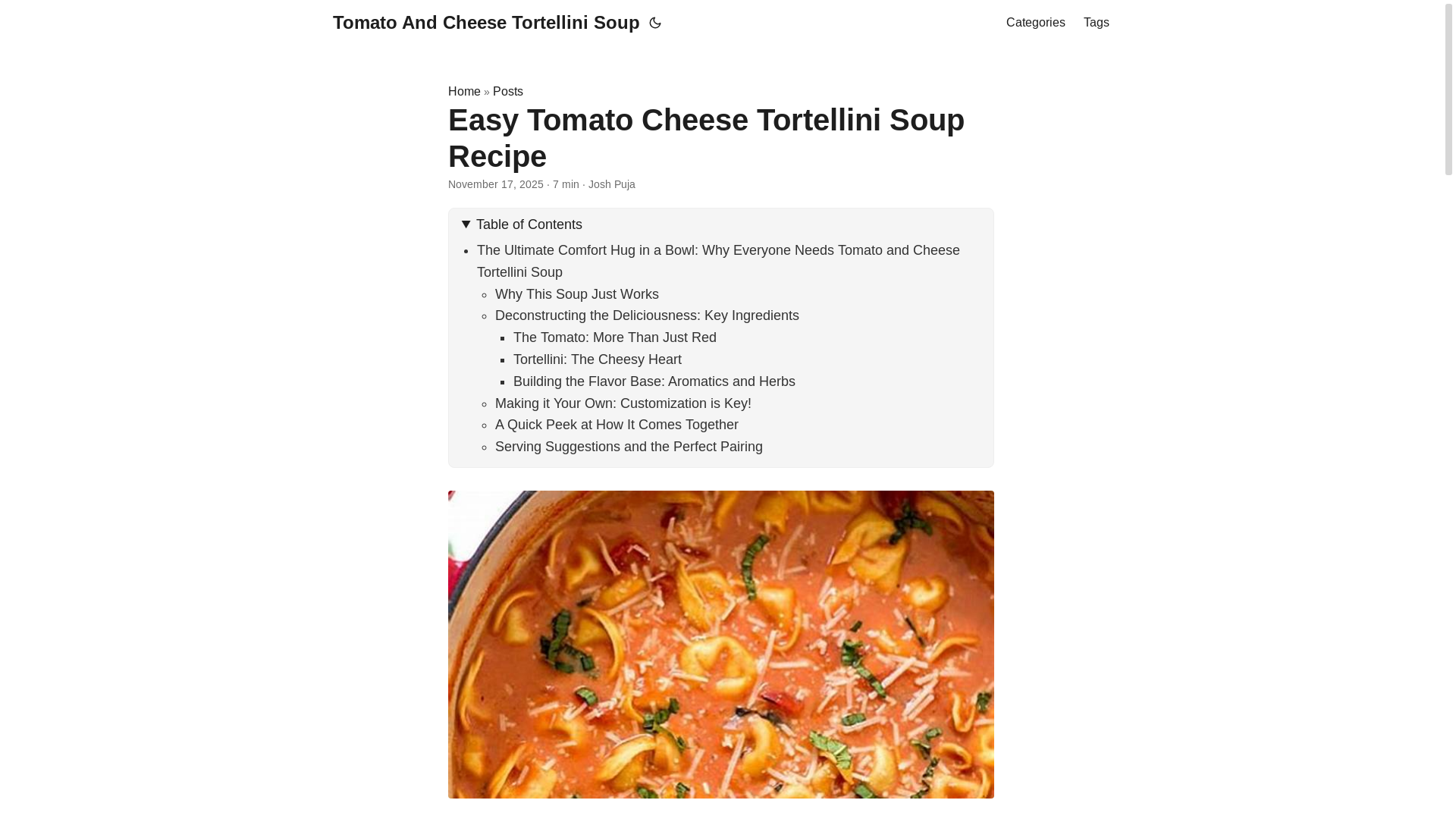 website screenshot of https://tomatoandcheesetortellinisoup2.pages.dev/