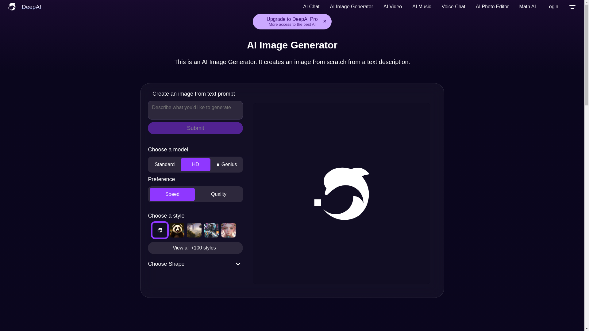 website screenshot of https://deepai.org/machine-learning-model/text2img