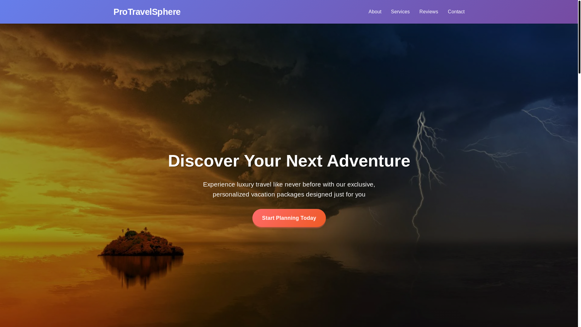 website screenshot of https://protravelsphere.xyz/