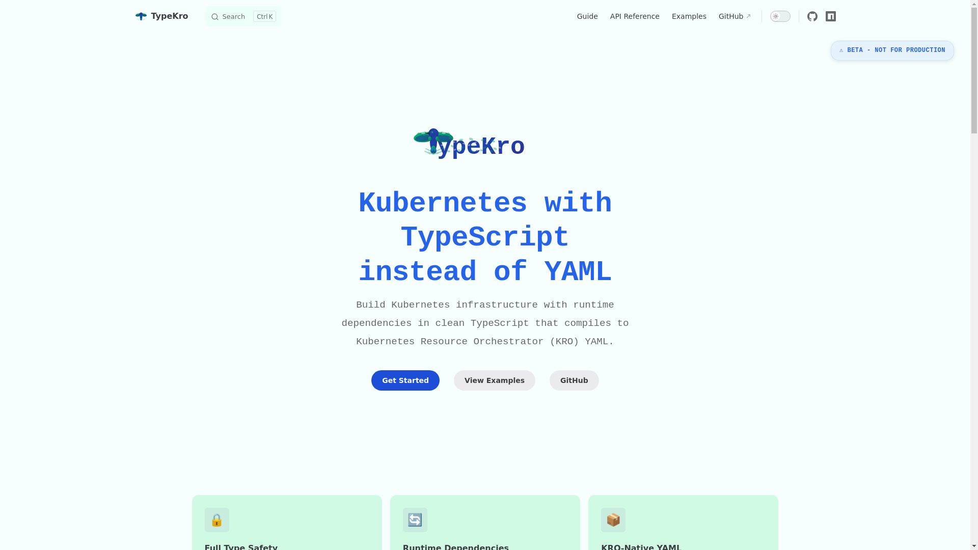 website screenshot of https://typekro.run/