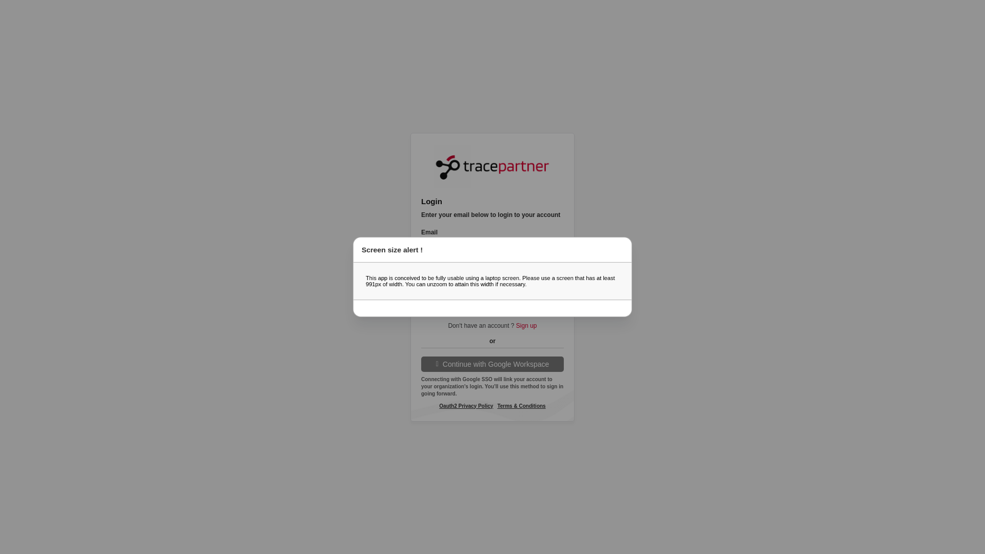 website screenshot of https://tracepartner-ui.pages.dev/