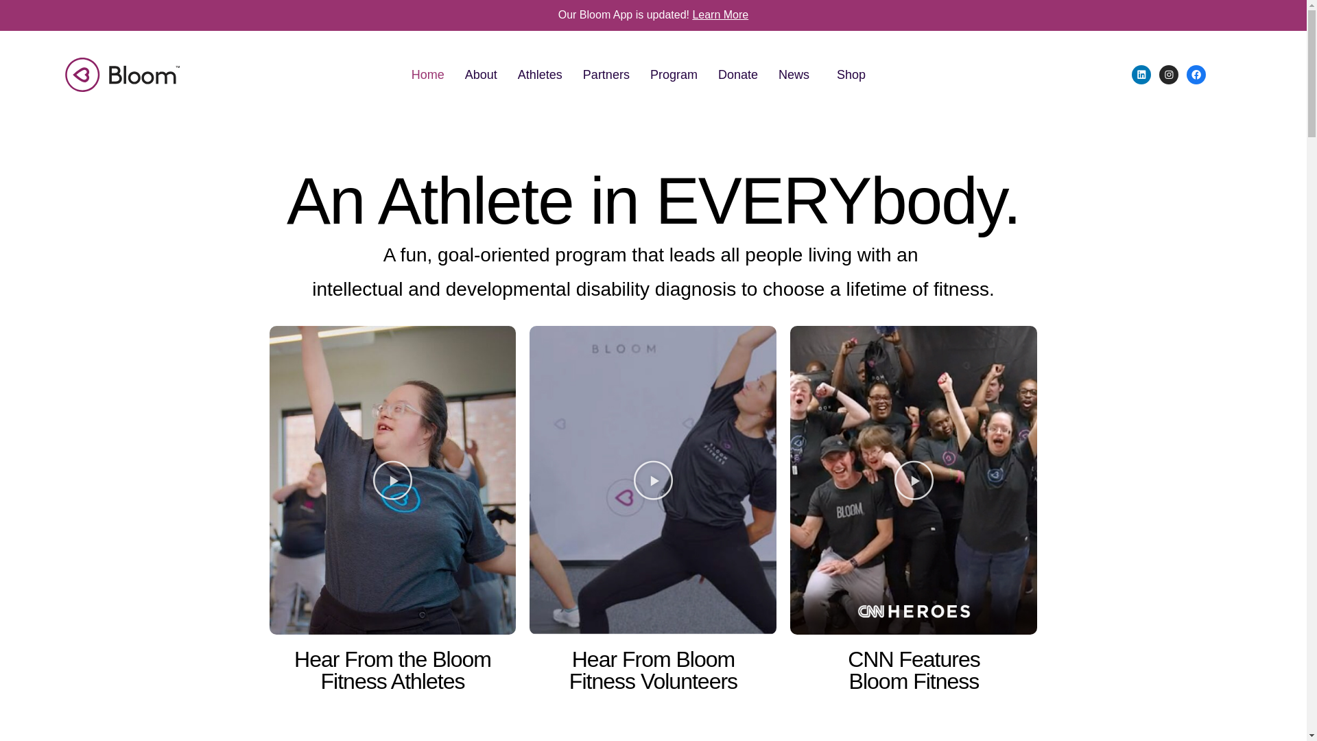 website screenshot of https://mybloomfitness.com/
