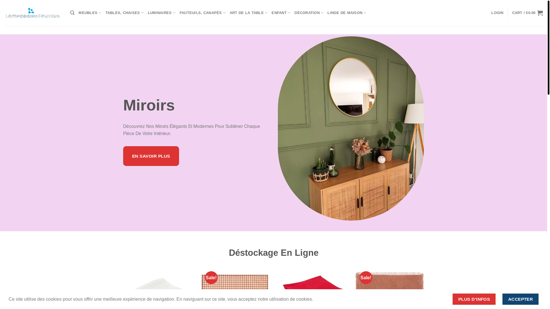 website screenshot of https://lampadairefauteuil.com/