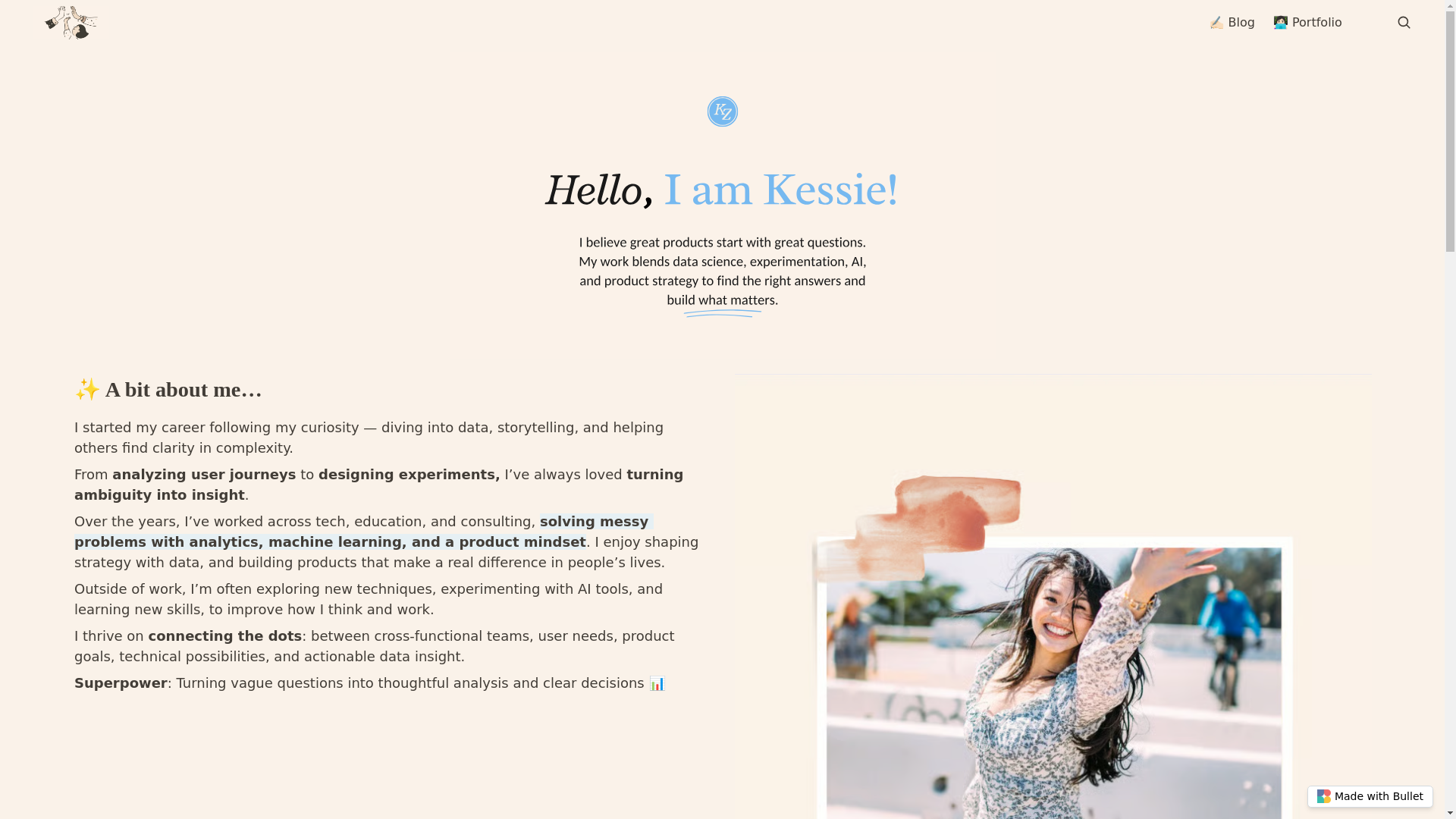 website screenshot of https://kessiezhang2-bullet.pages.dev/