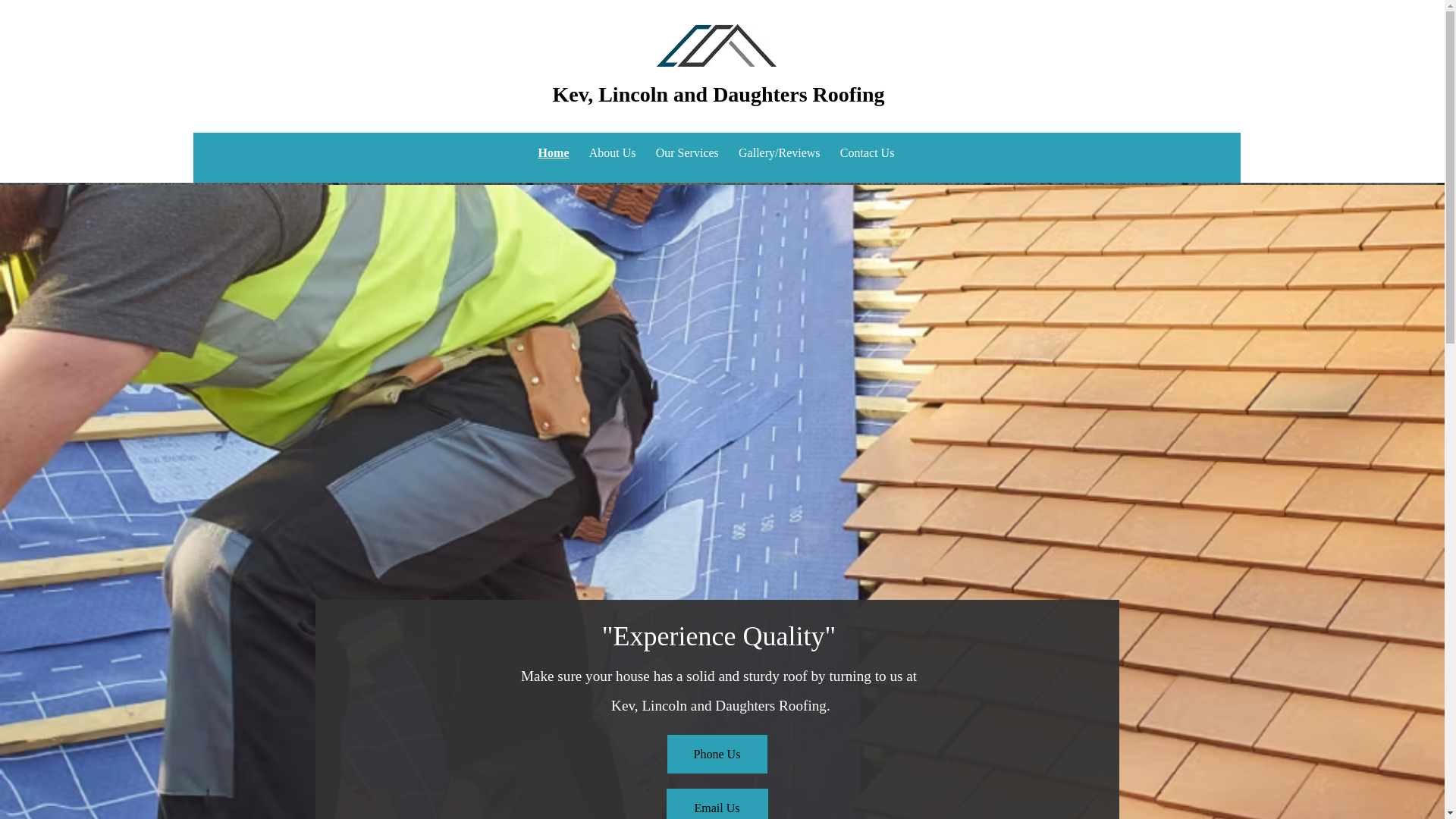 website screenshot of https://kevanddaughtersroofing.com/