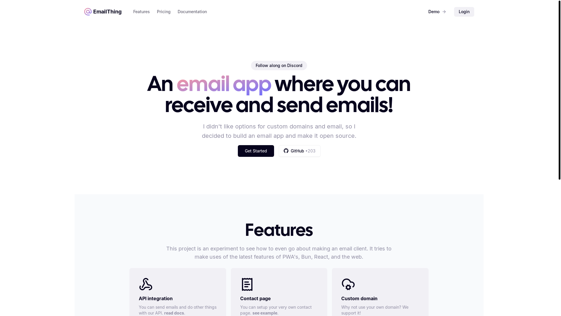website screenshot of https://emailthing.pages.dev/