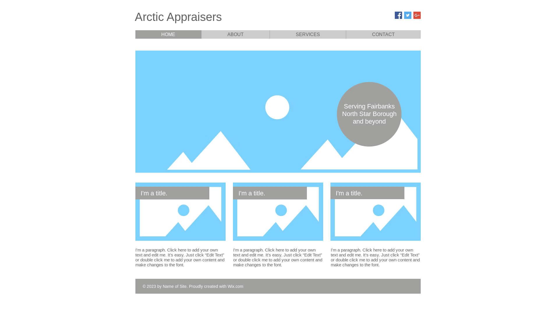 website screenshot of https://arcticappraisers.com/