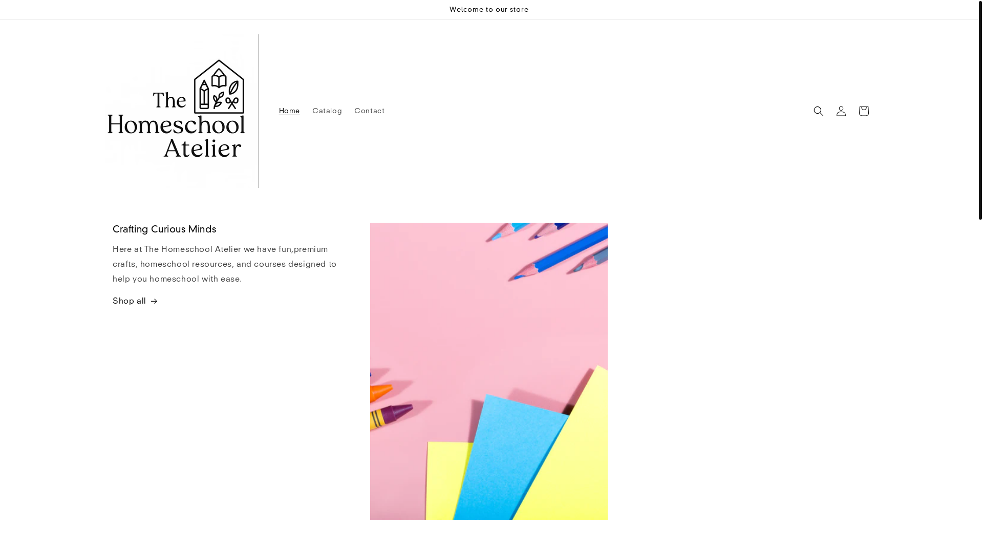 website screenshot of https://thehomeschoolatelier.org/
