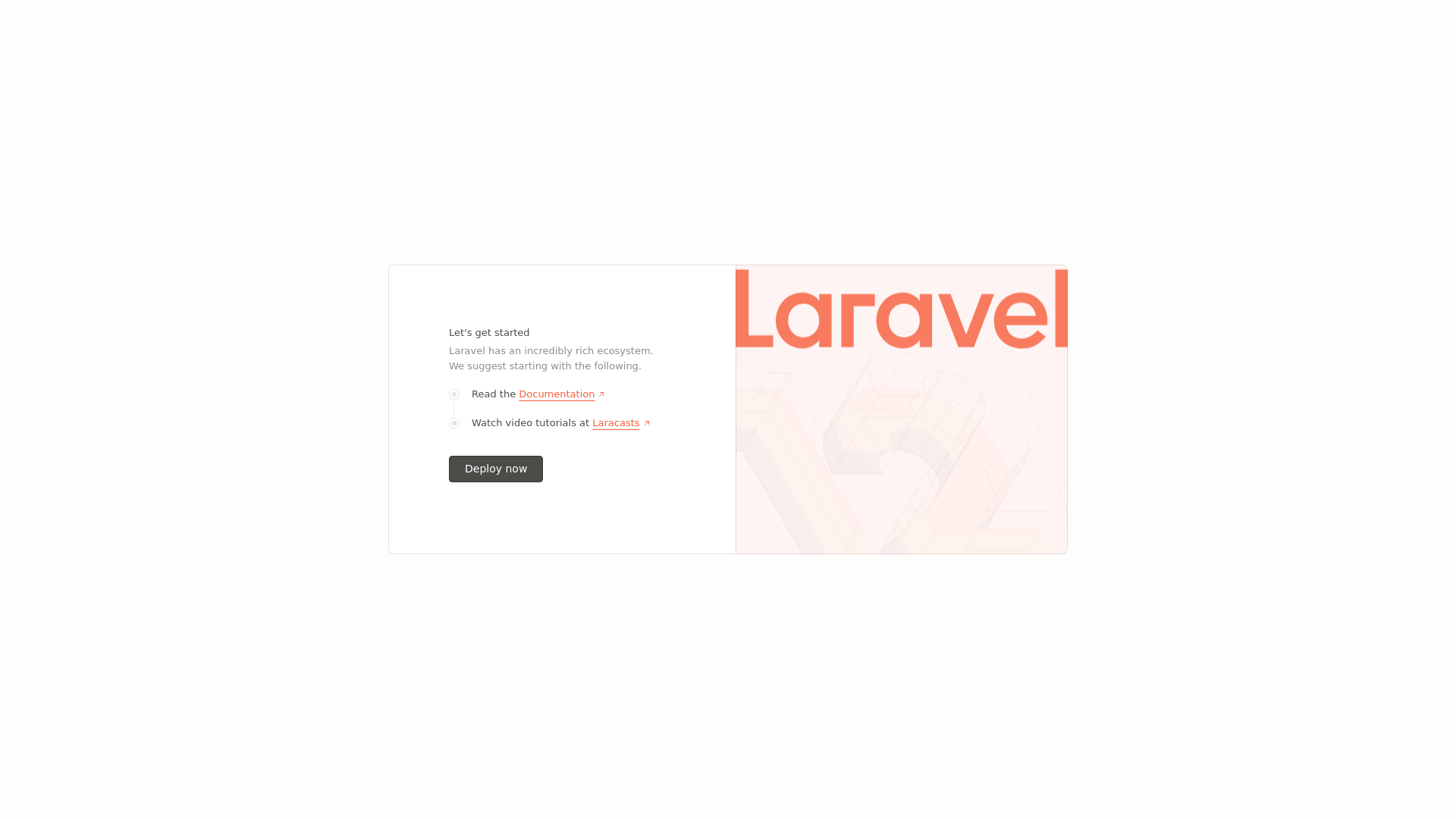 website screenshot of https://laravel-vq6cs.sevalla.app