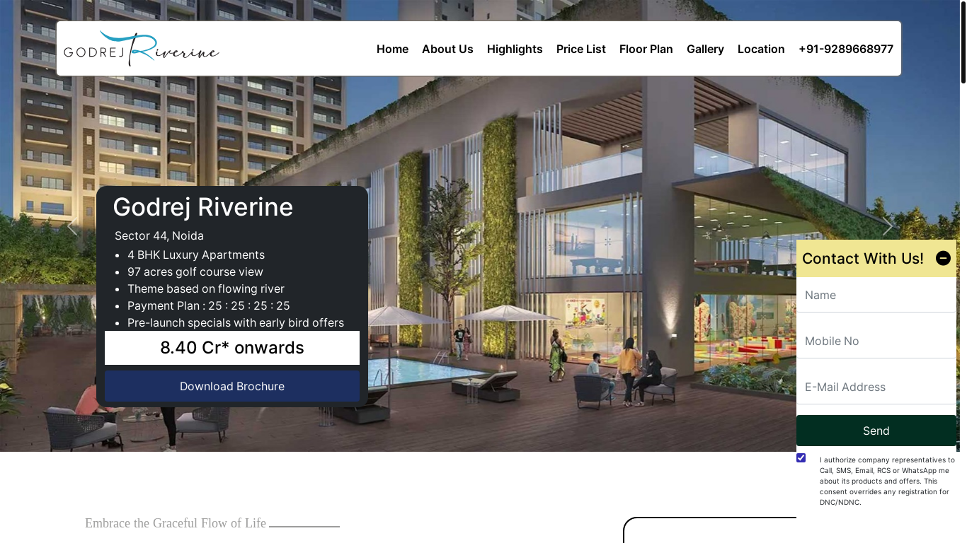 website screenshot of https://godrejriverinenoida.info/