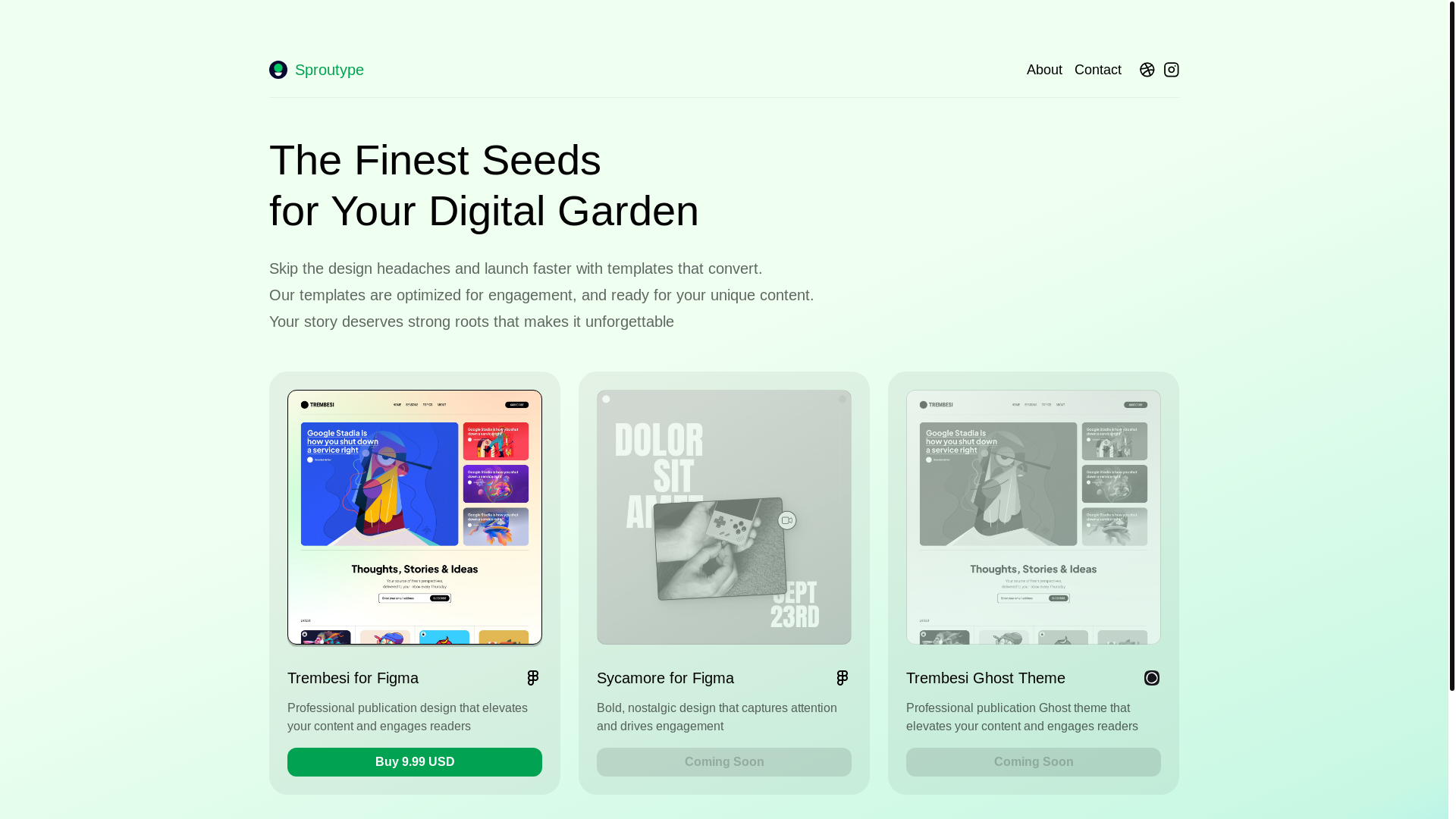 website screenshot of https://sproutype-com.pages.dev/