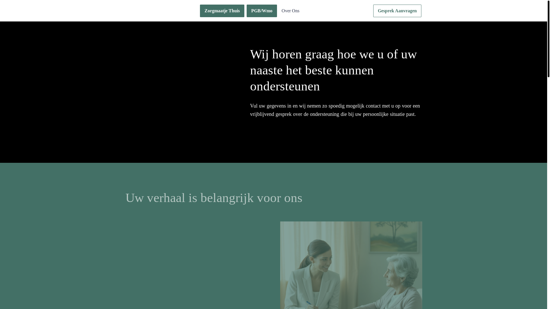 website screenshot of https://zorgmaatjethuis.com/