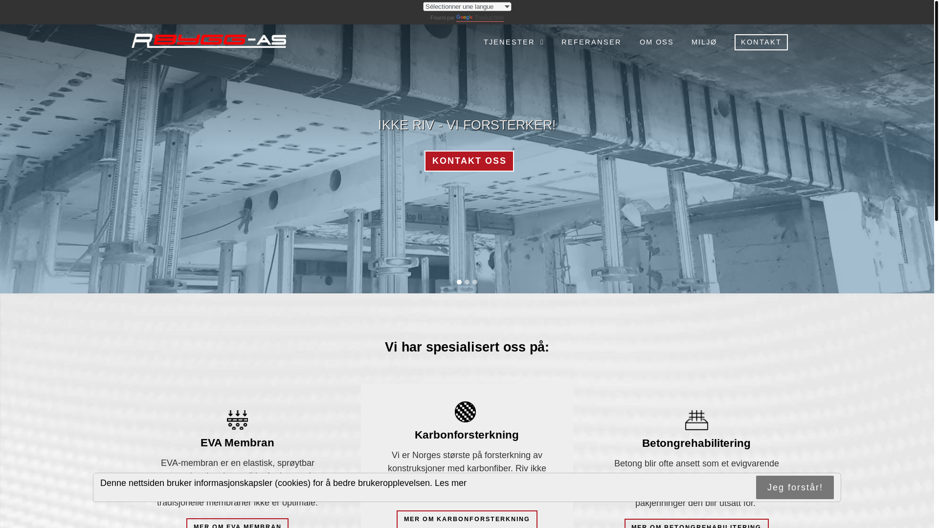 website screenshot of https://karbon-forsterkning.no/