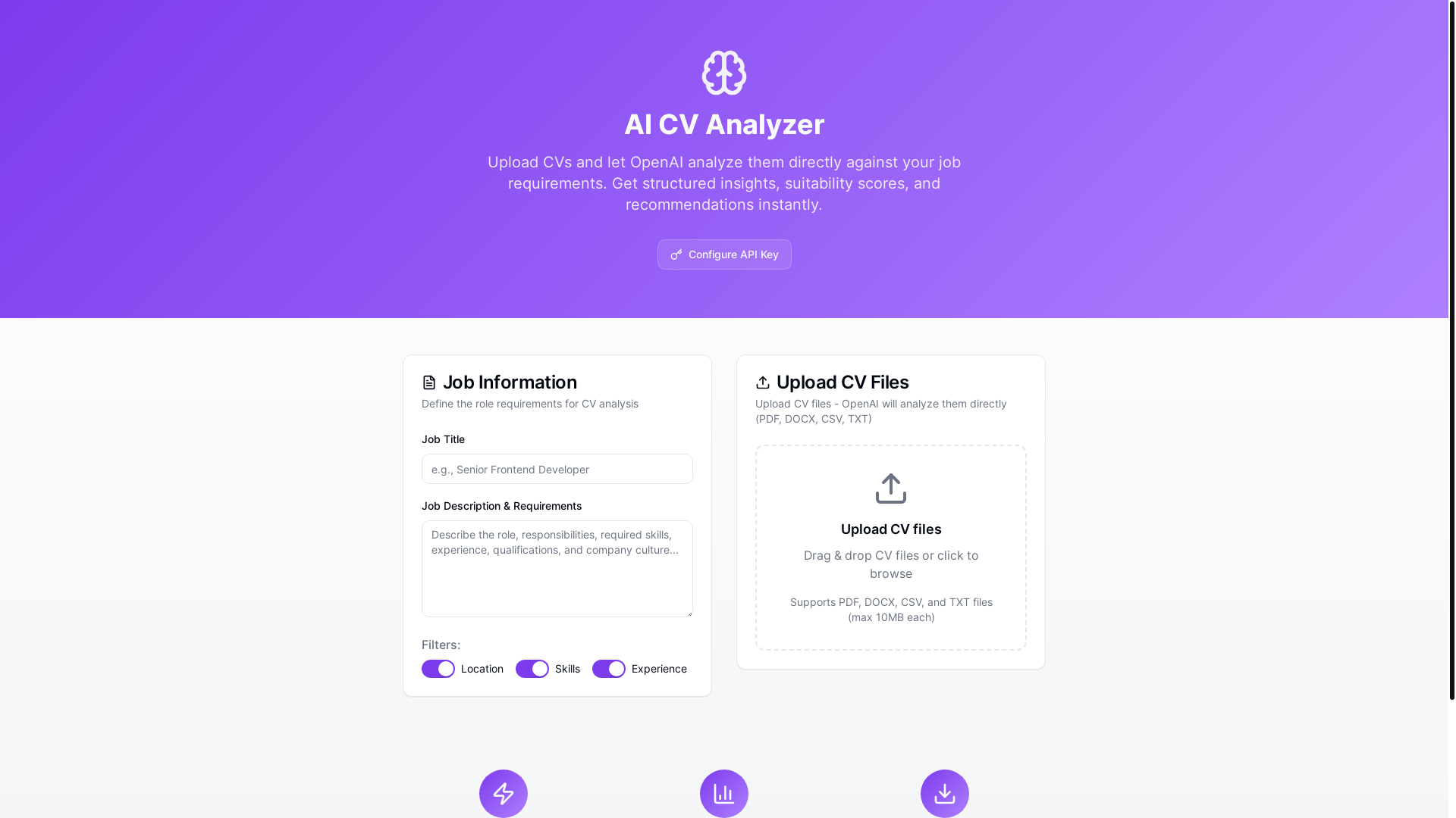website screenshot of https://ai-cv-analyzer.pages.dev/