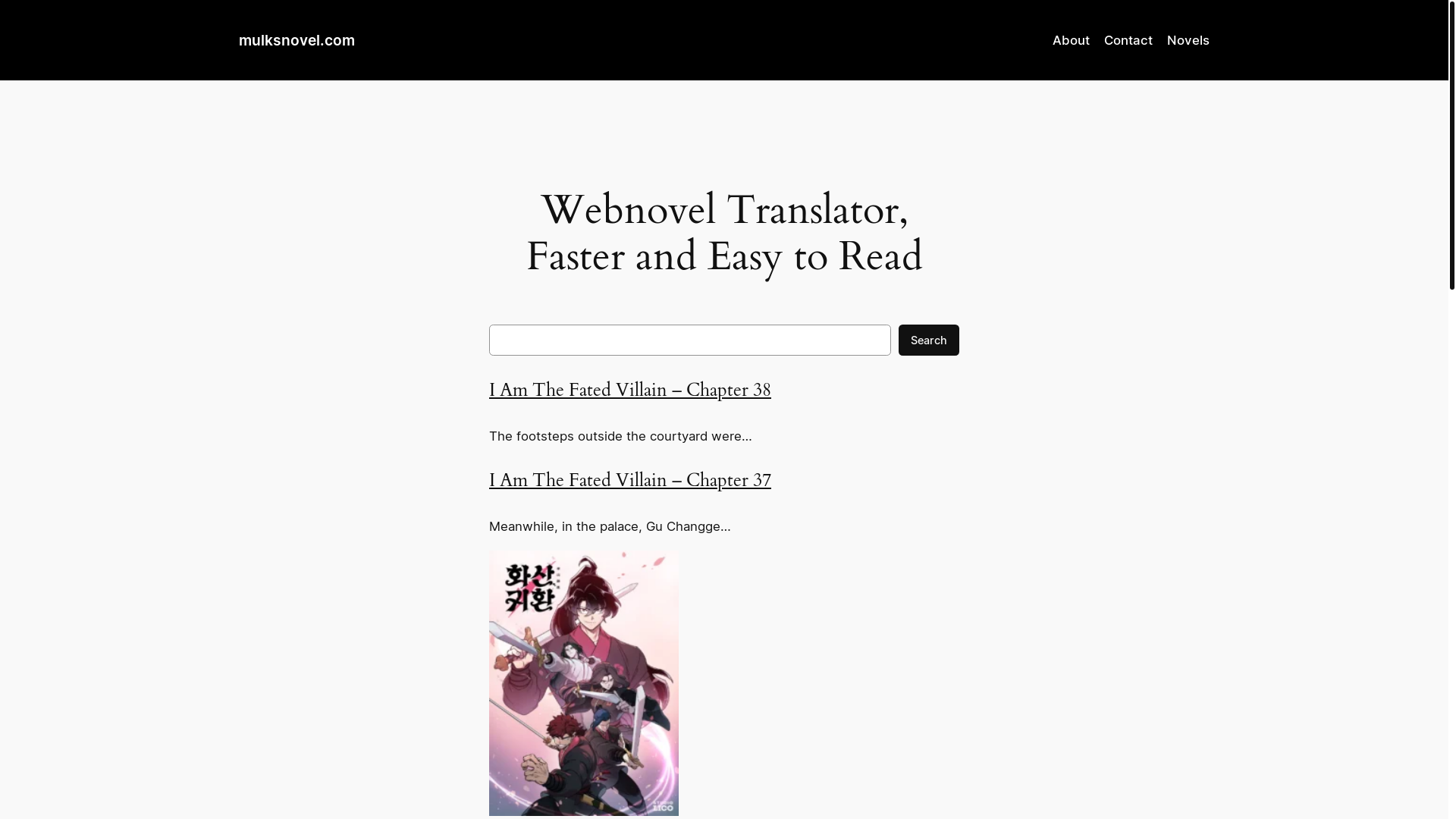 website screenshot of https://mulksnovel.com/