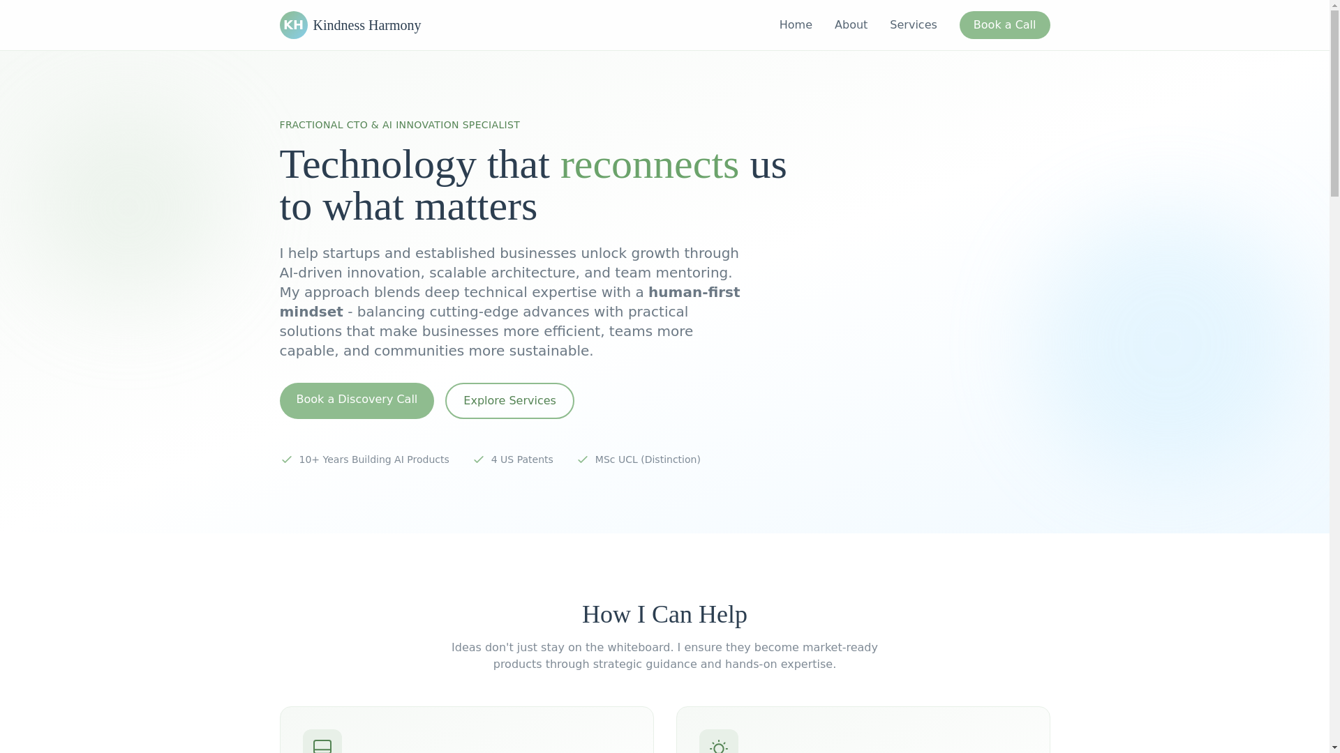 website screenshot of https://kindnessharmonyllc.pages.dev/