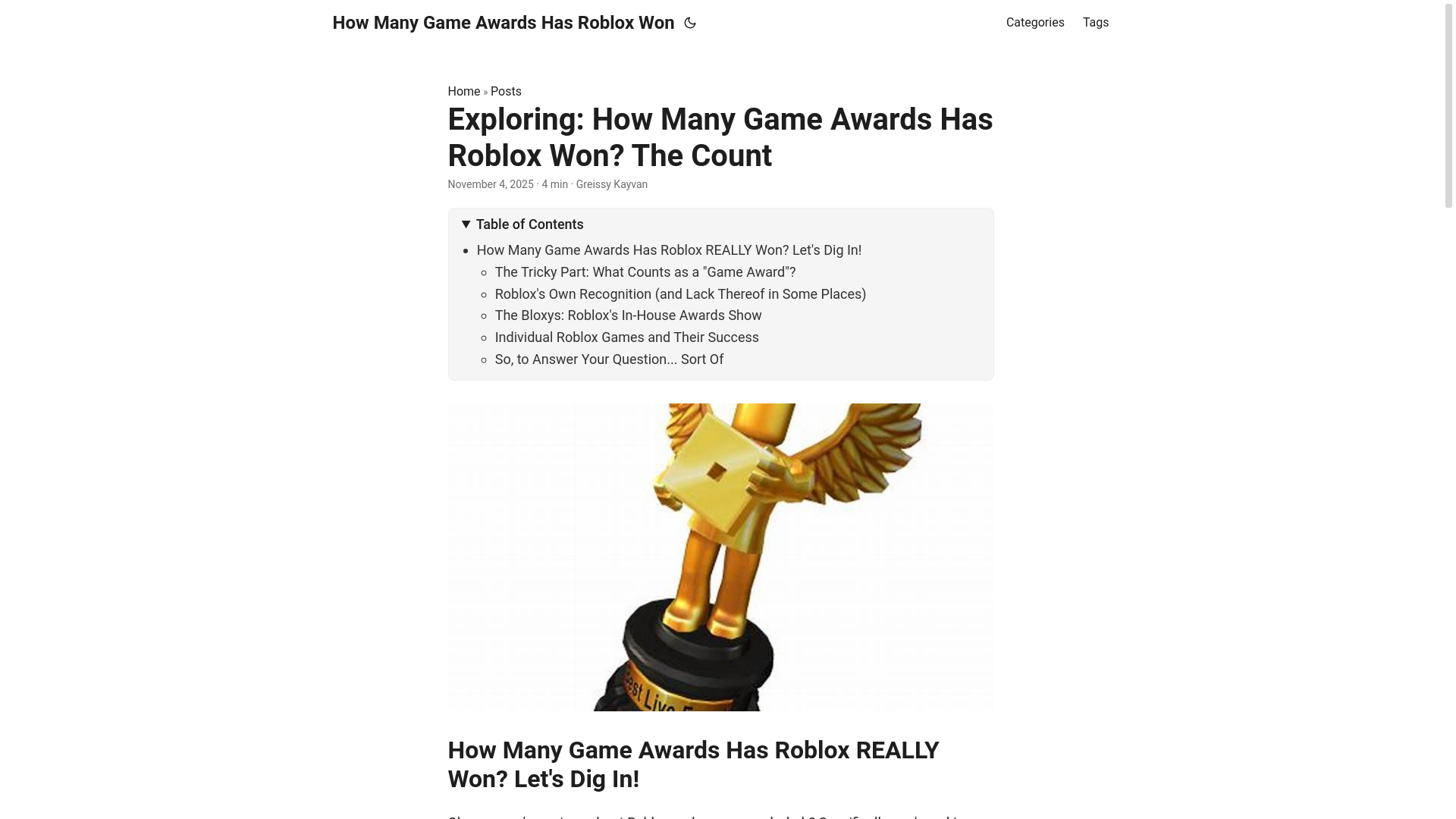 website screenshot of https://how-many-game-awards-has-roblox-won.pages.dev/