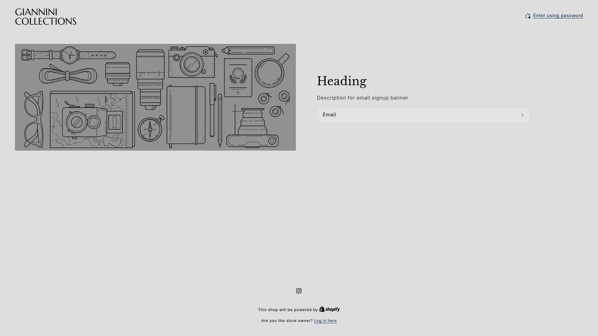 website screenshot of https://gianninicollections.com/