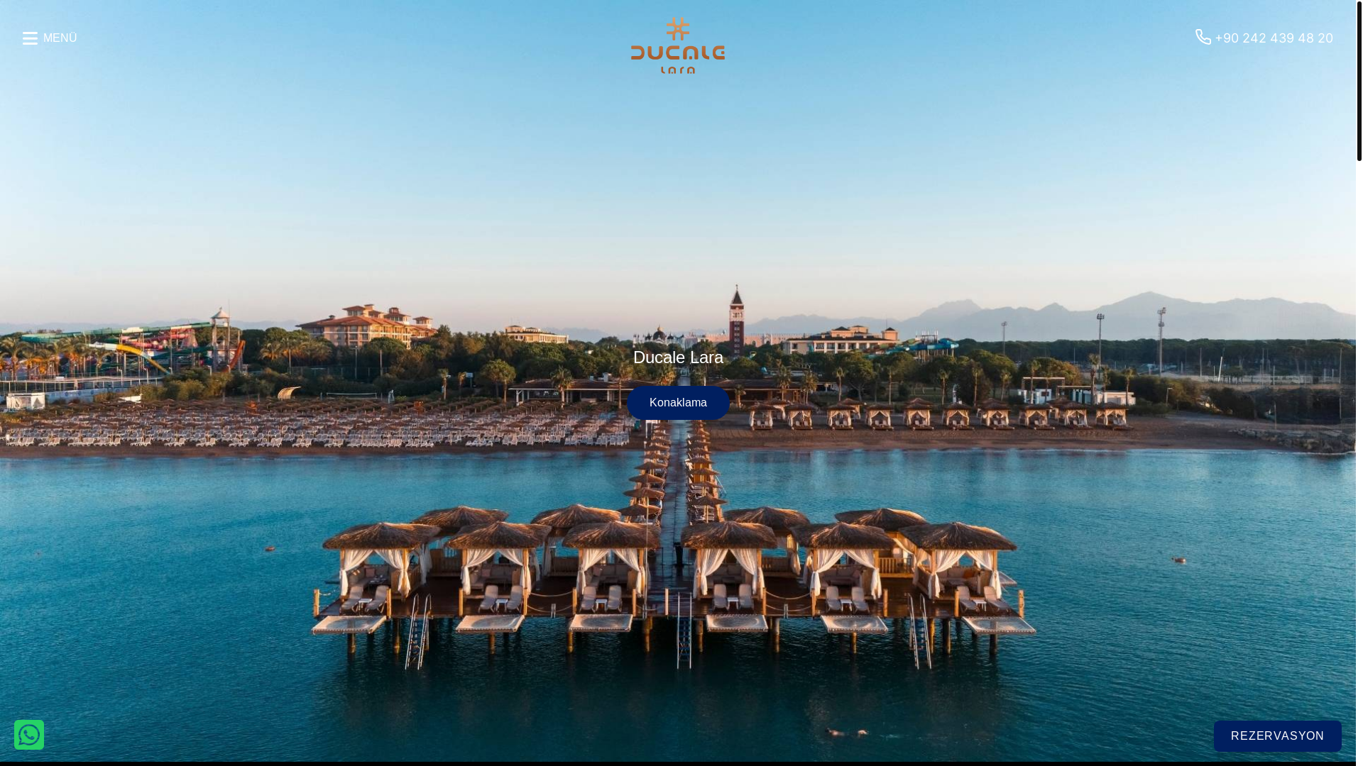 website screenshot of https://ducalelarasparesorts.com/