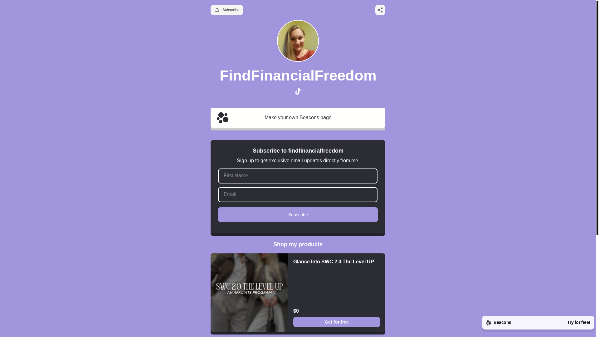 website screenshot of https://findfinancialfreedom.store/