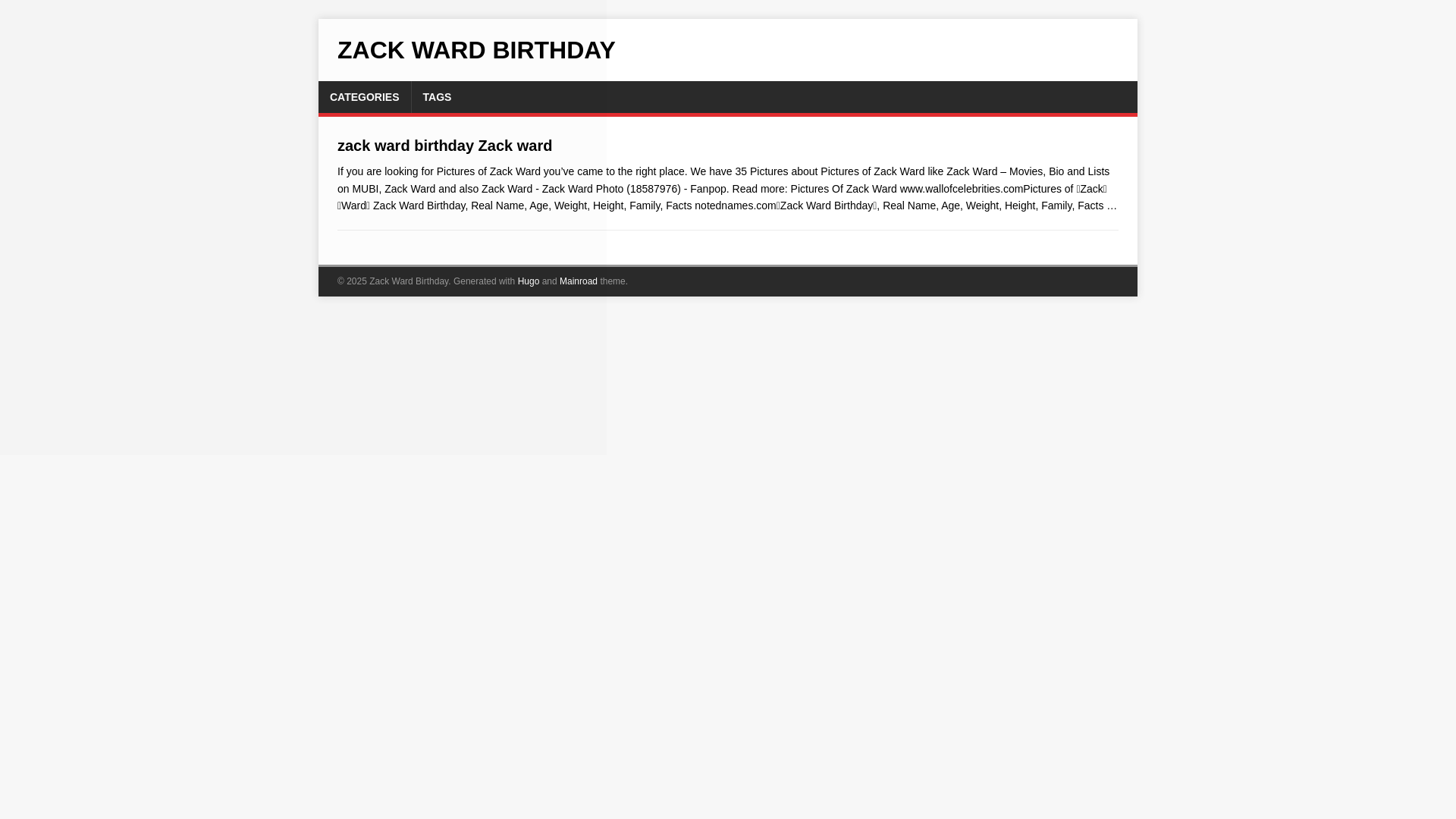 website screenshot of https://zack-ward-birthday20251016.pages.dev/
