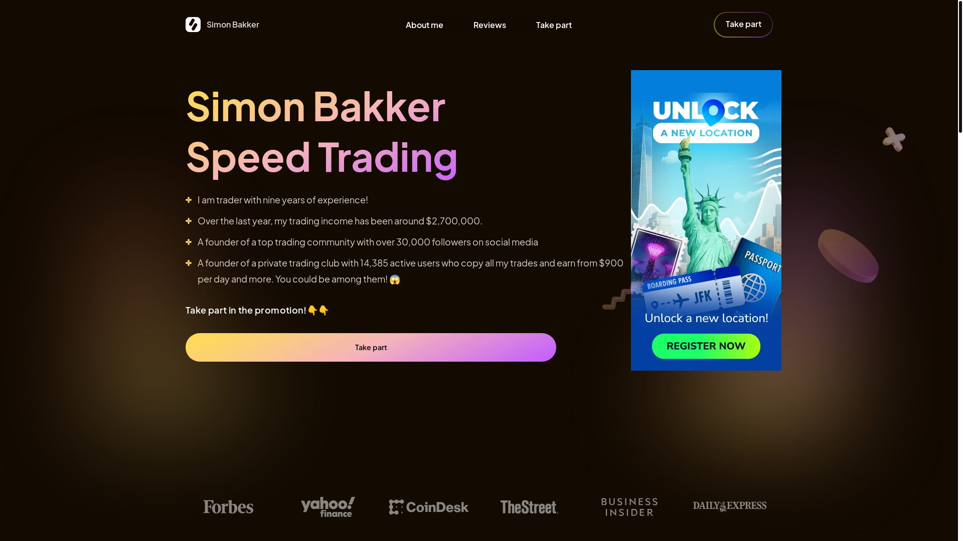 website screenshot of https://simon-trading.site/