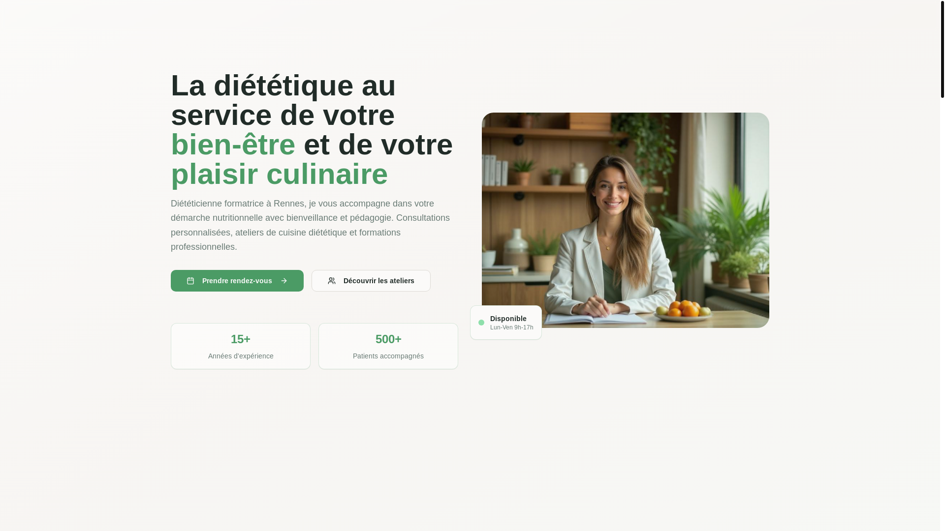 website screenshot of https://sandrine-babak-dieteticienne.pro/