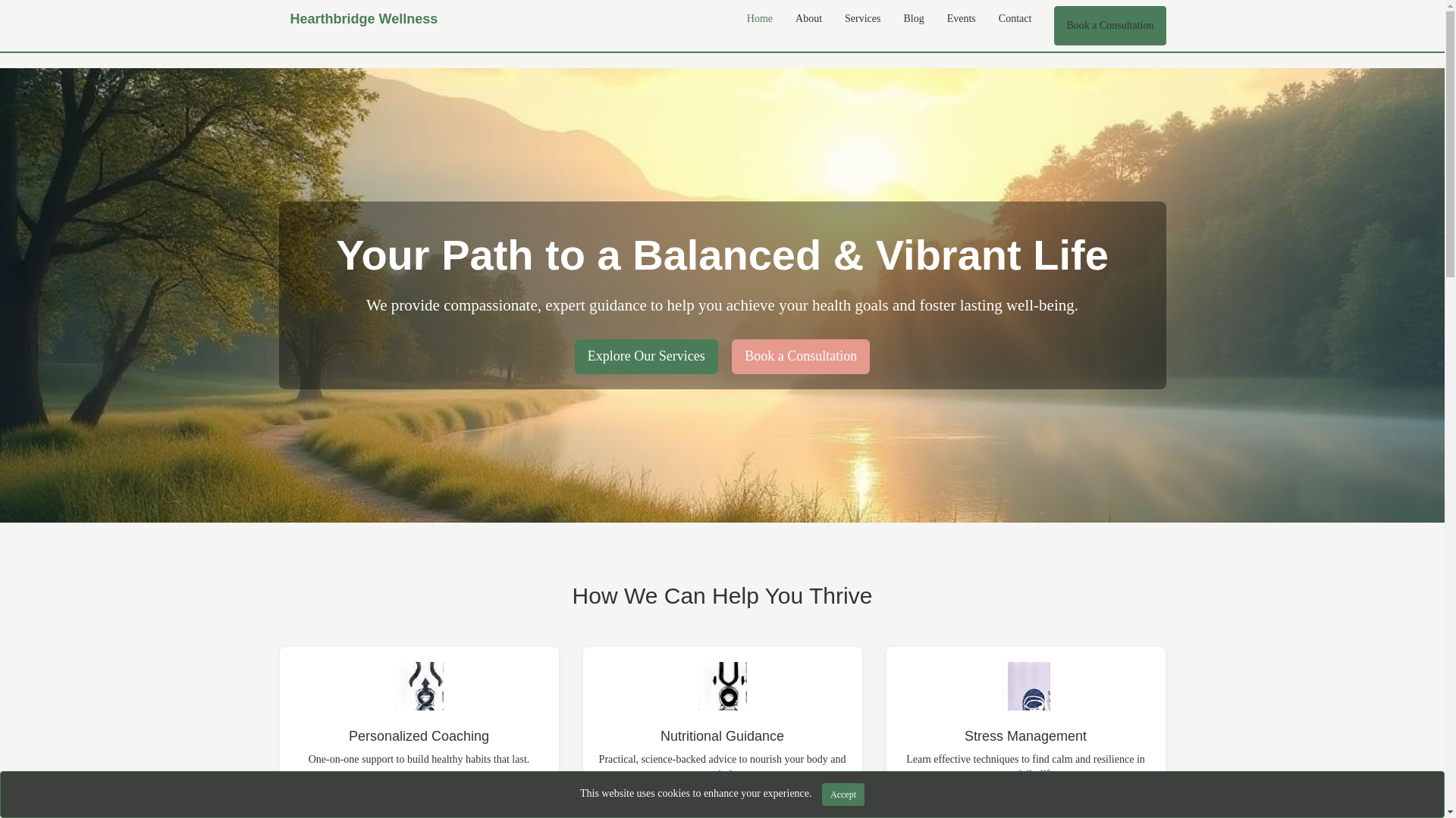 website screenshot of https://hearthbridgewellnessa.com/
