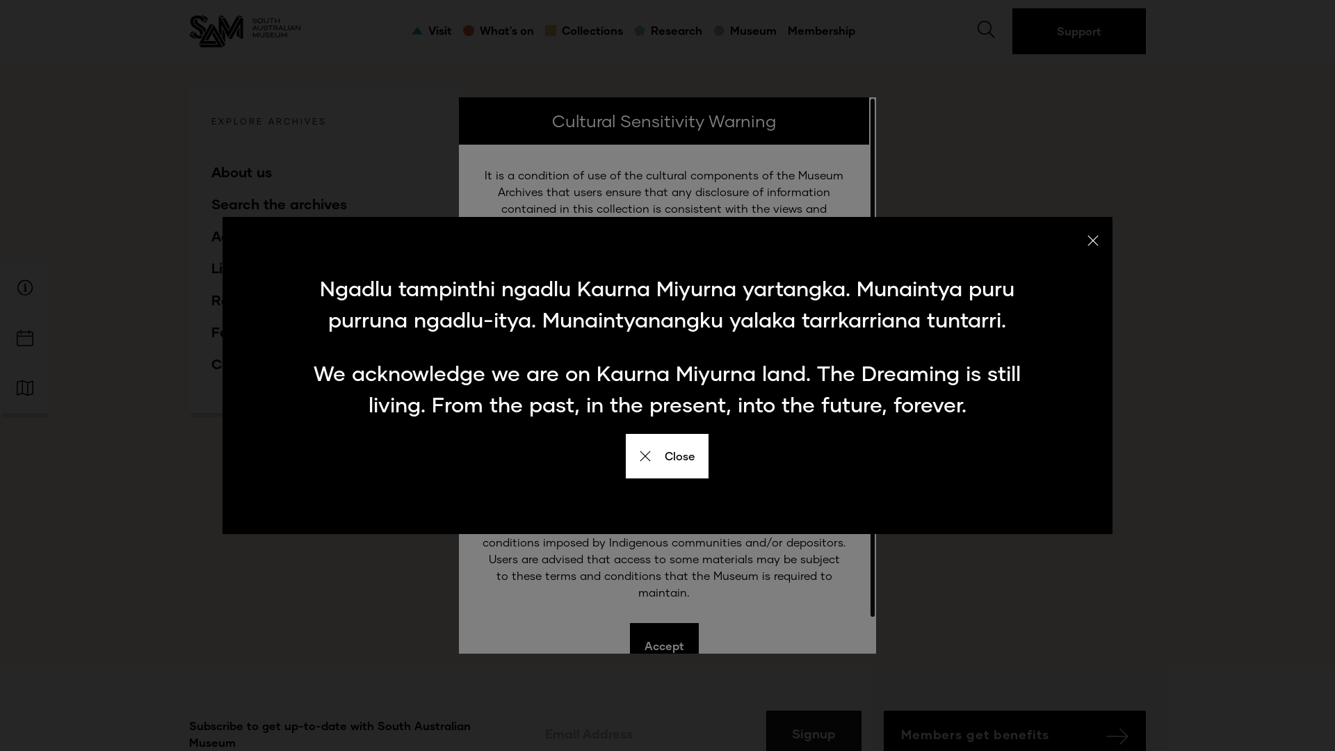 website screenshot of https://www.samuseum.sa.gov.au/collection/archives/provenances/series/items/aa-338-51-22
