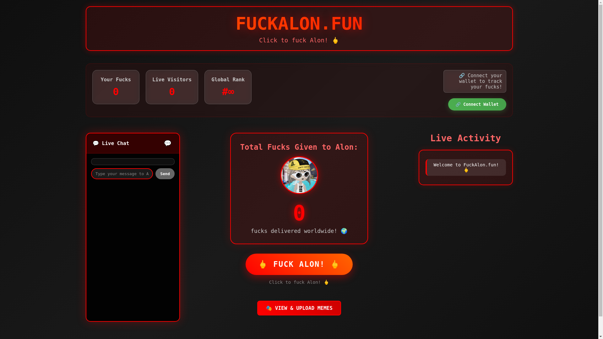 website screenshot of https://fuckalon.fun/