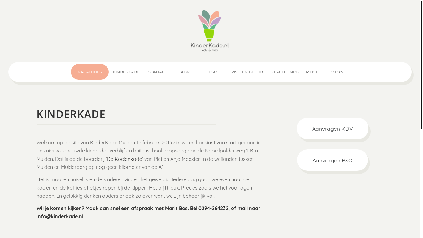 website screenshot of https://kinderkade.nl/