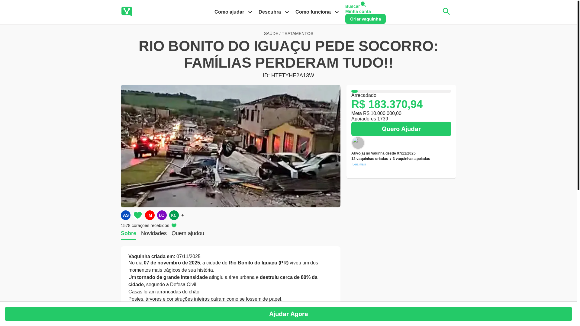 website screenshot of https://vakinhariobonito.site/