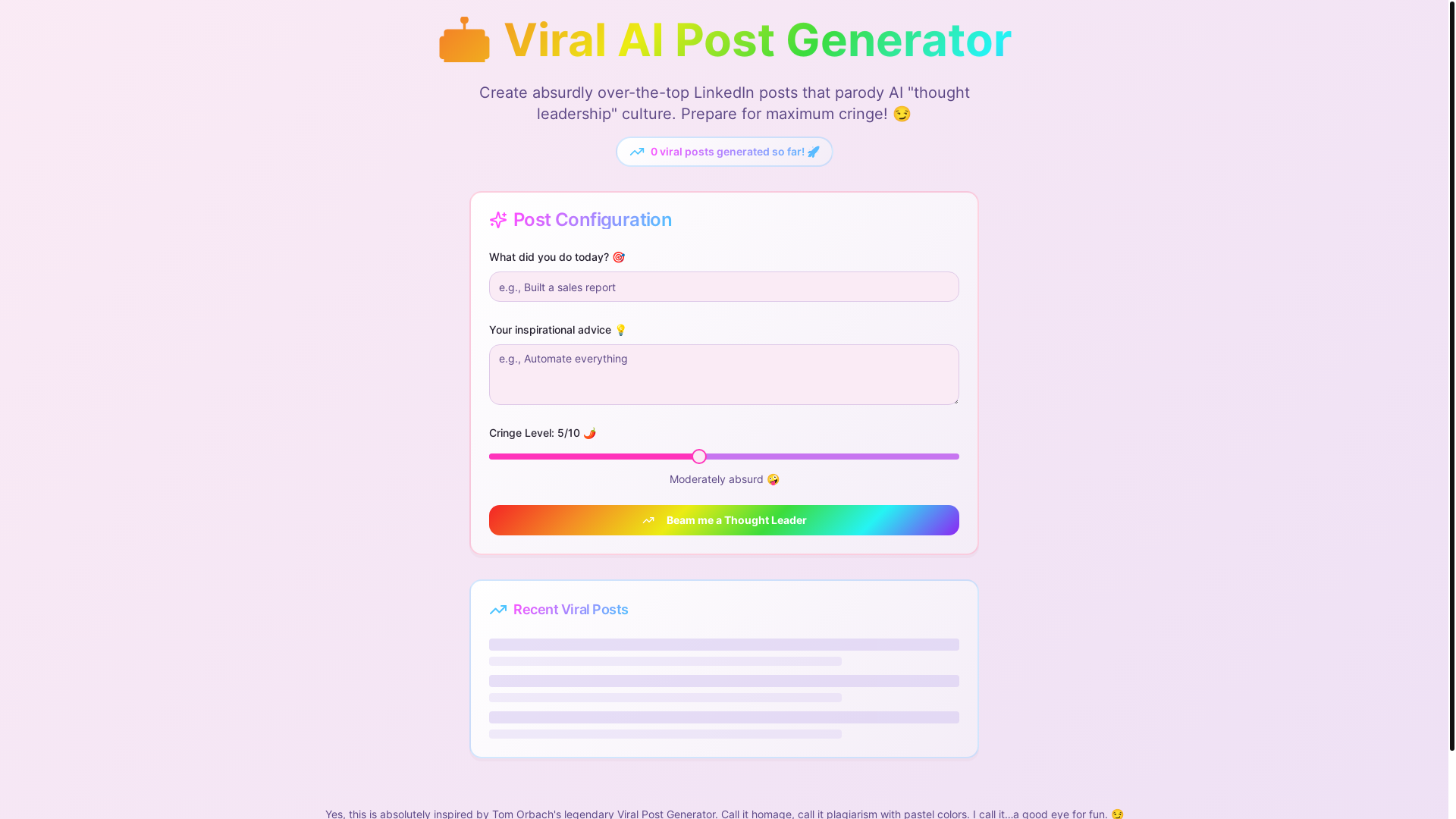 website screenshot of https://cringefluencer-ai.com/