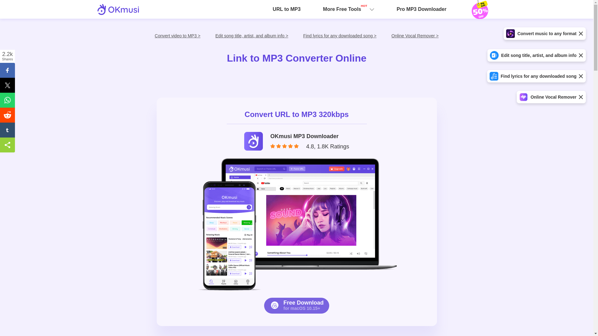 website screenshot of https://okmusi.com/url-to-mp3/