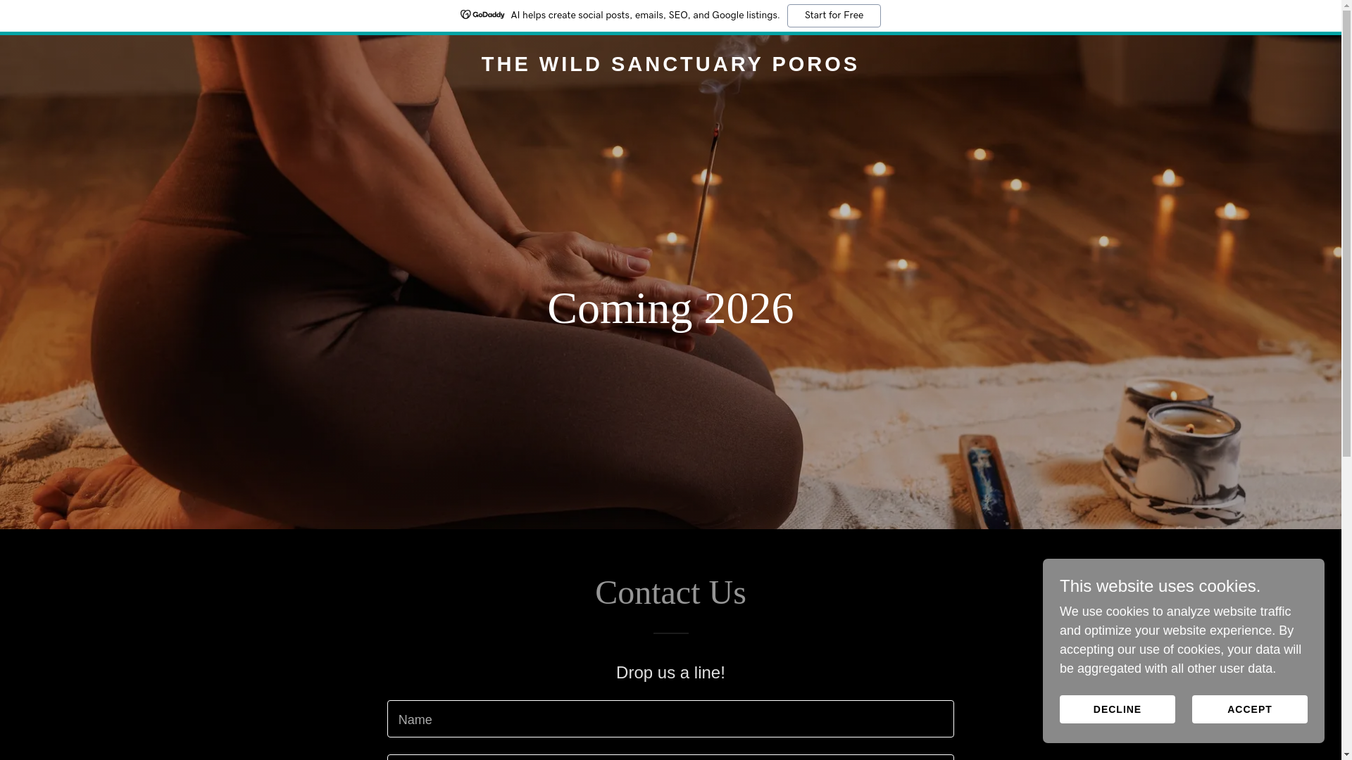 website screenshot of https://thewildsanctuaryporos.com/