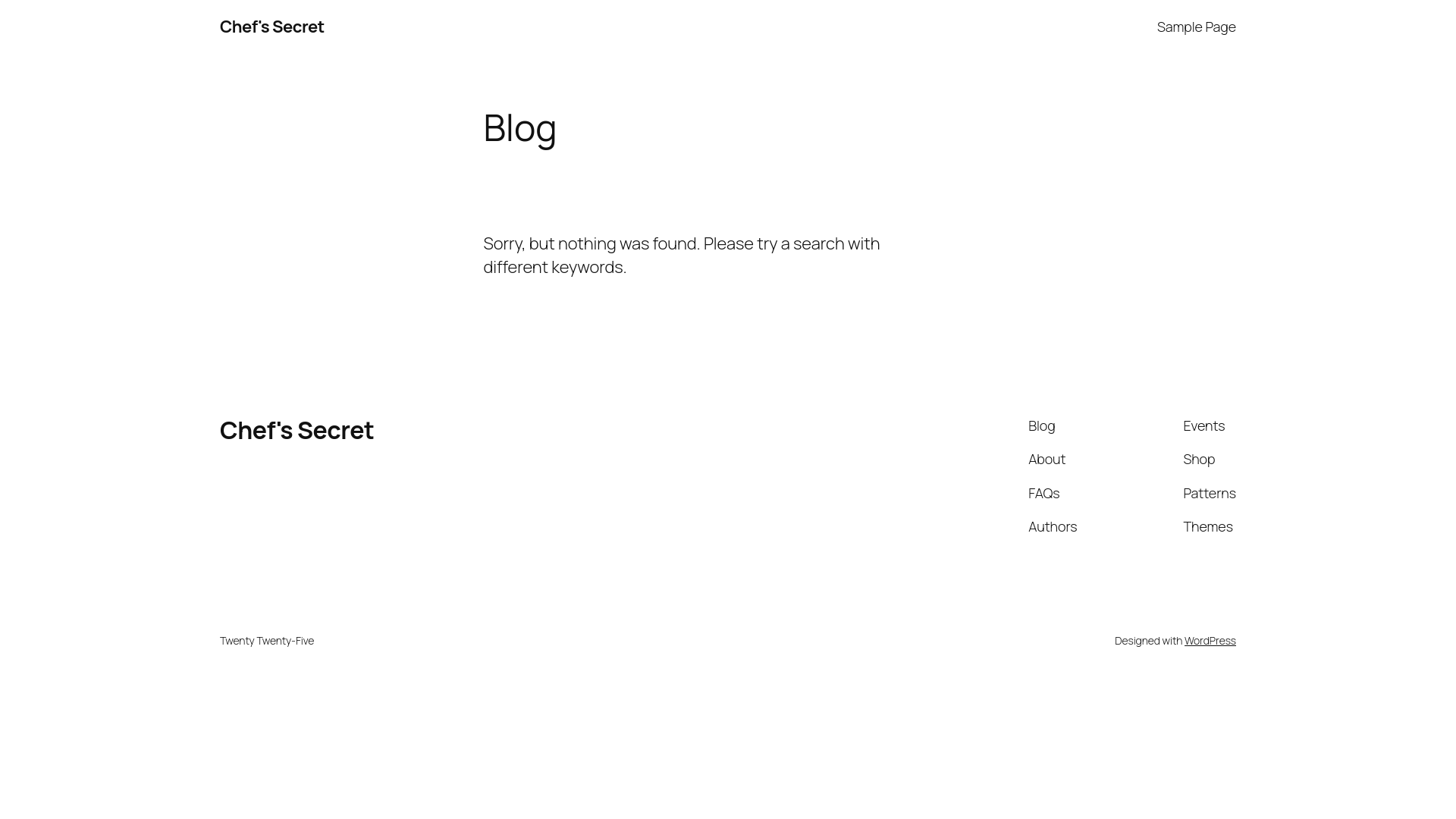 website screenshot of https://chefssecret.best/