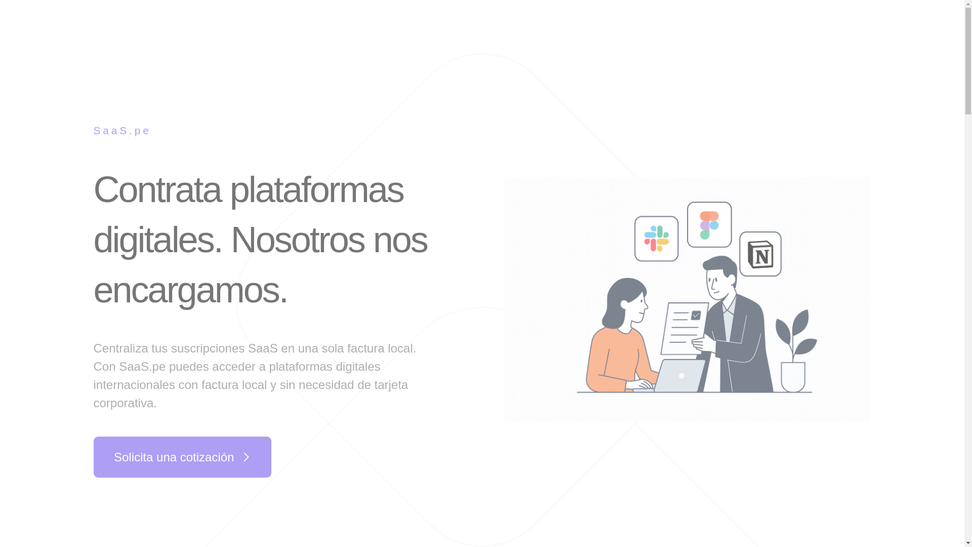 website screenshot of https://saas.pe/