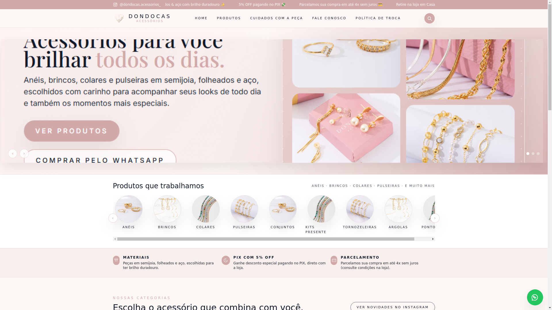 website screenshot of https://dondocasacessorios.com.br/