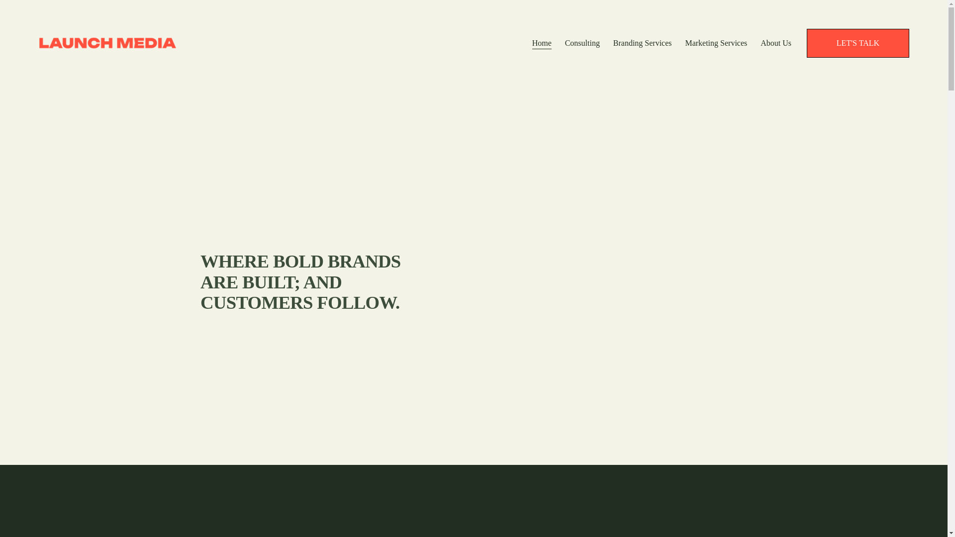 website screenshot of https://launchmediabrands.com/