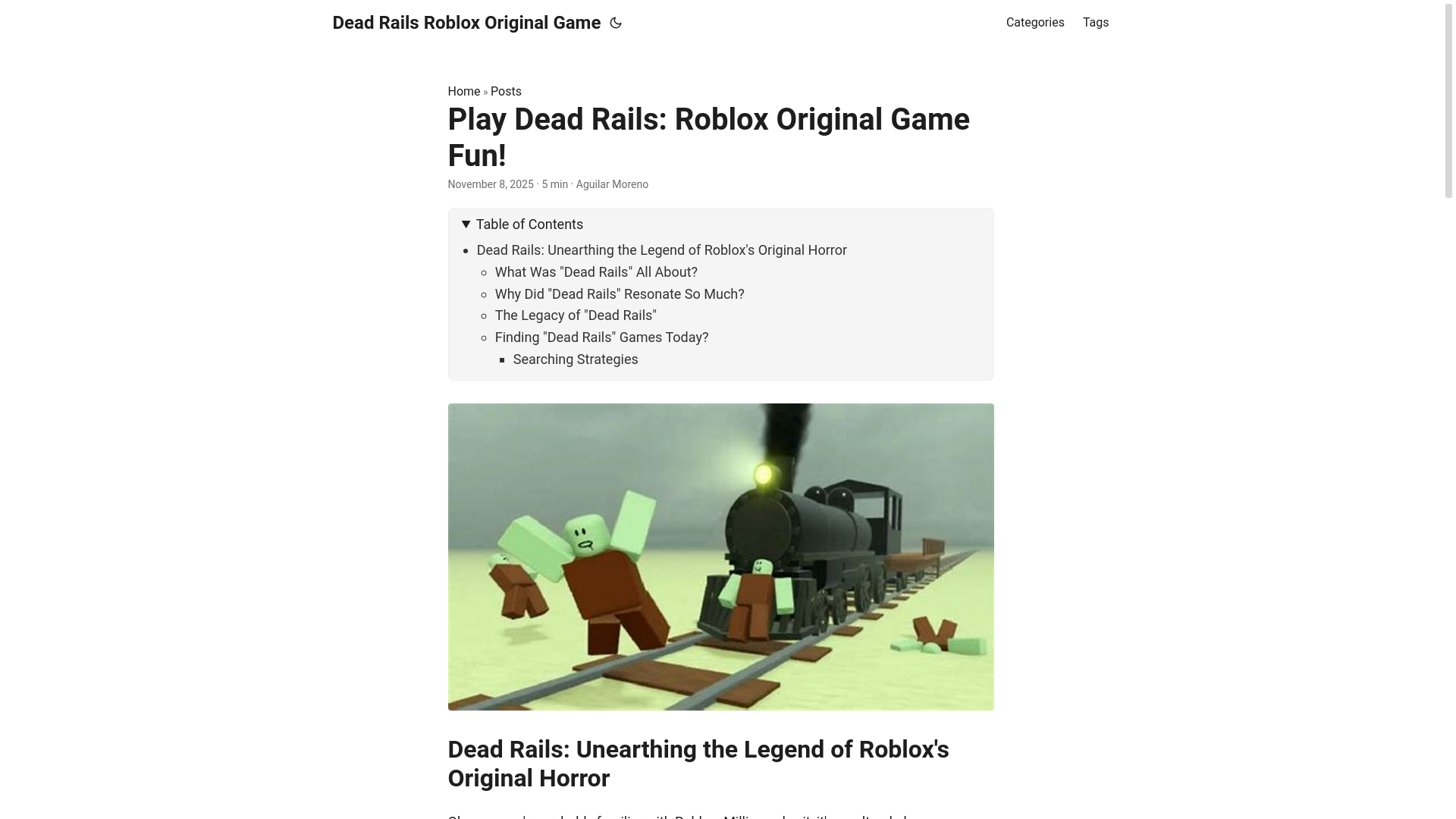 website screenshot of https://dead-rails-roblox-original-game.pages.dev/