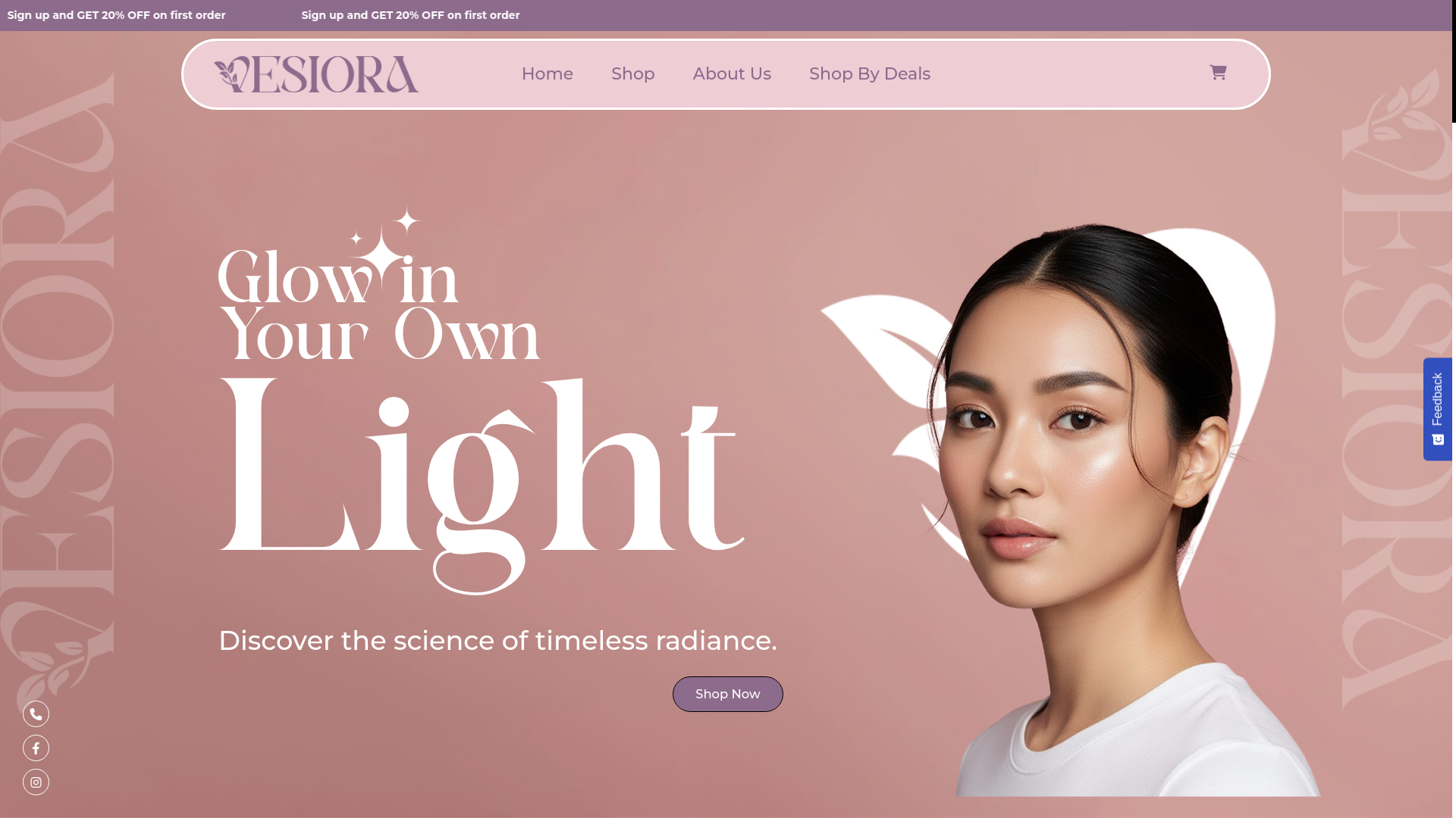 website screenshot of https://vesiora.com/