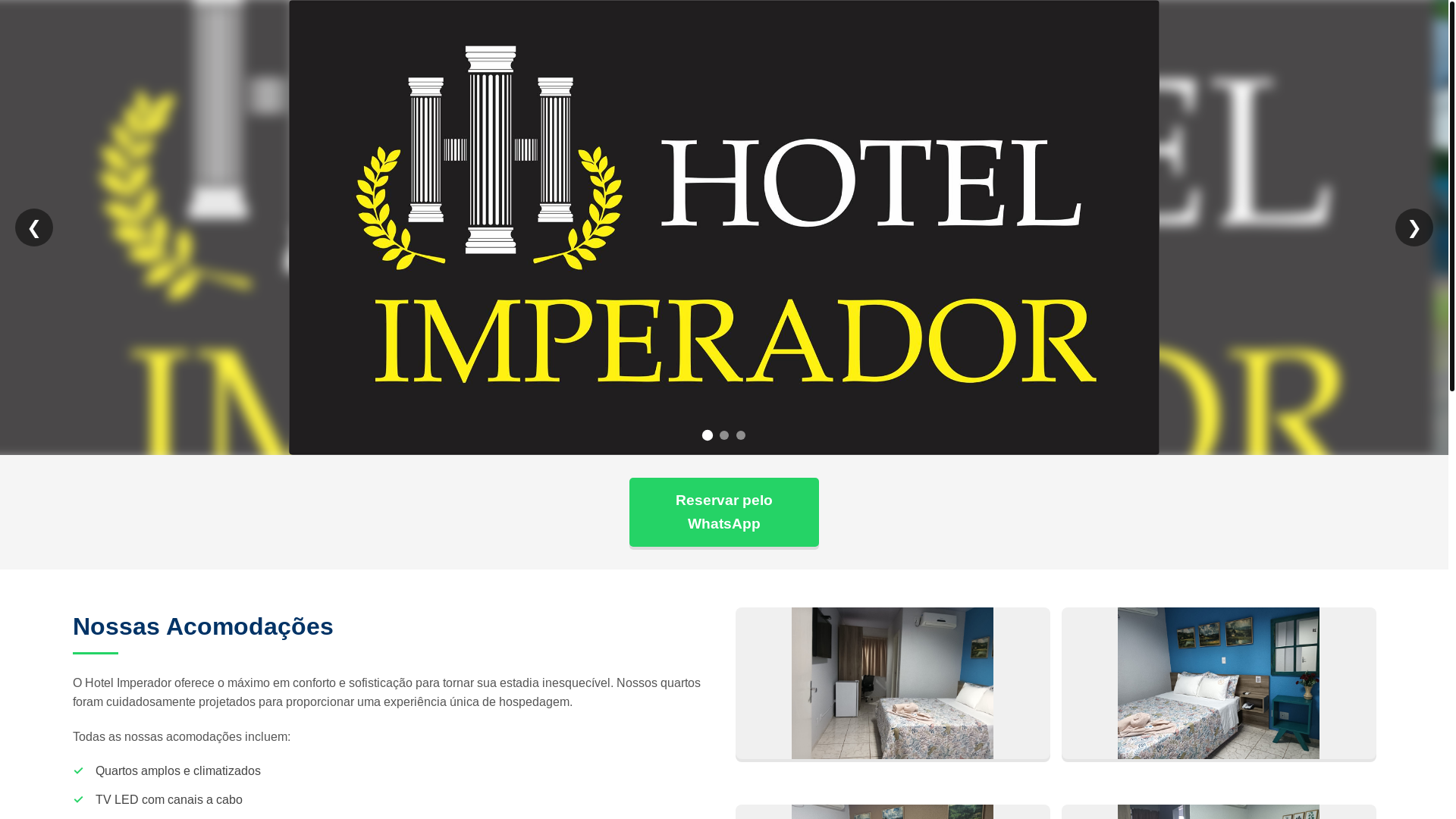 website screenshot of https://hotelimperadorfb.com.br/
