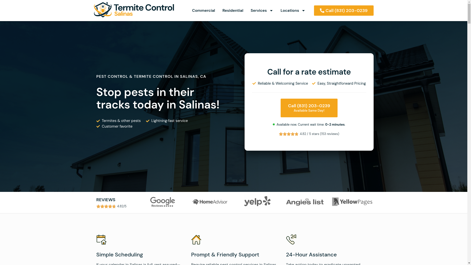 website screenshot of https://salinastermite.com/