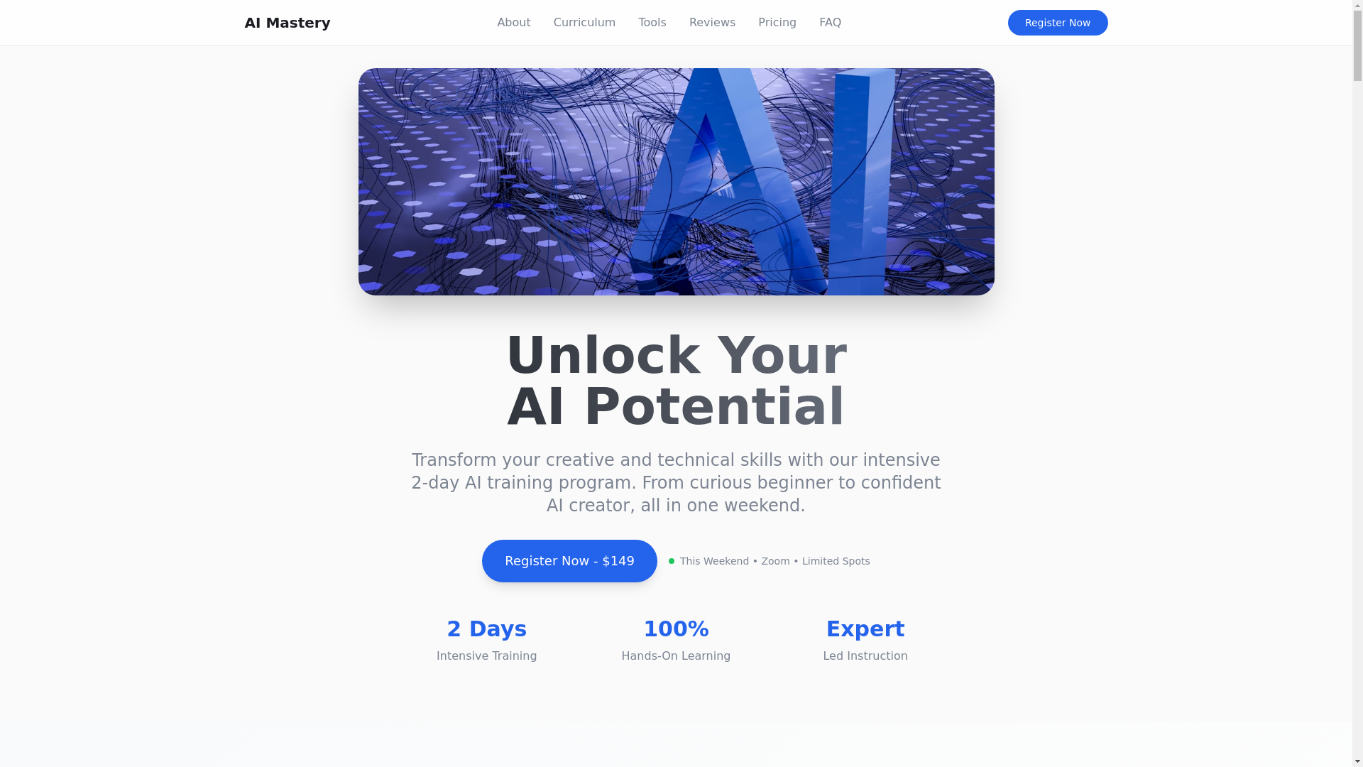 website screenshot of https://theaiworkshop.live/