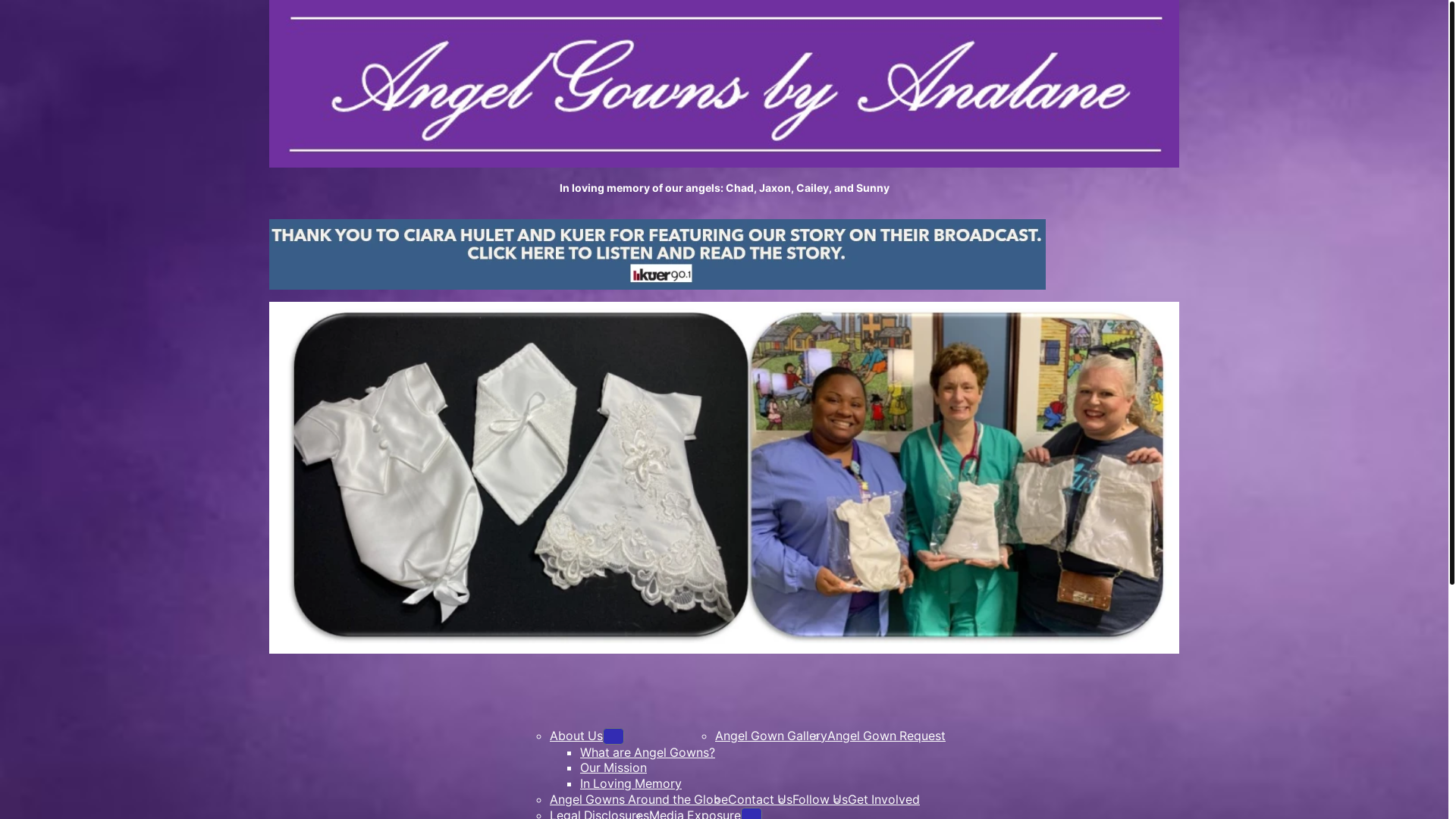 website screenshot of https://analanesangelapparel.org/