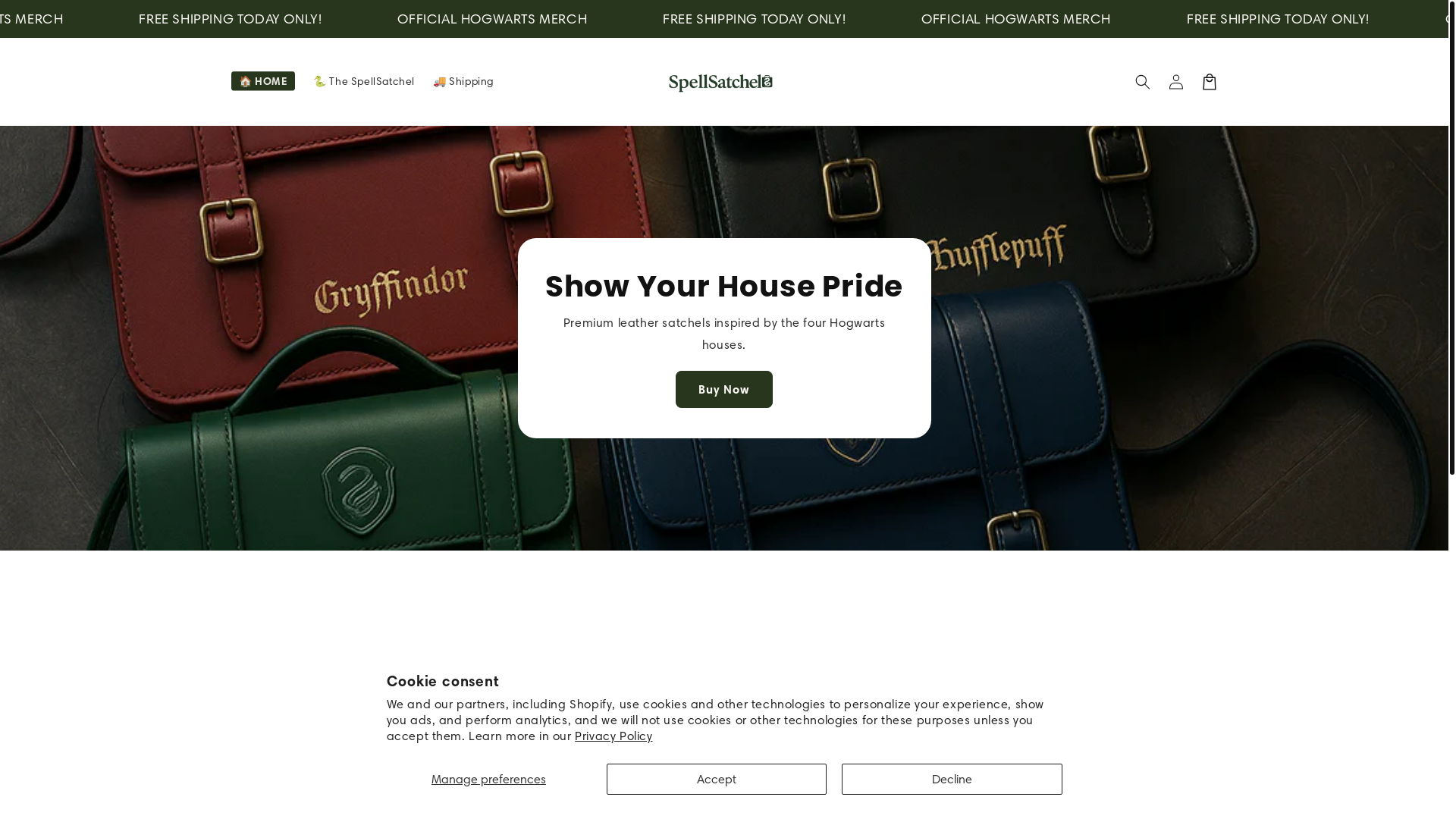 website screenshot of https://spellsatchel.com/