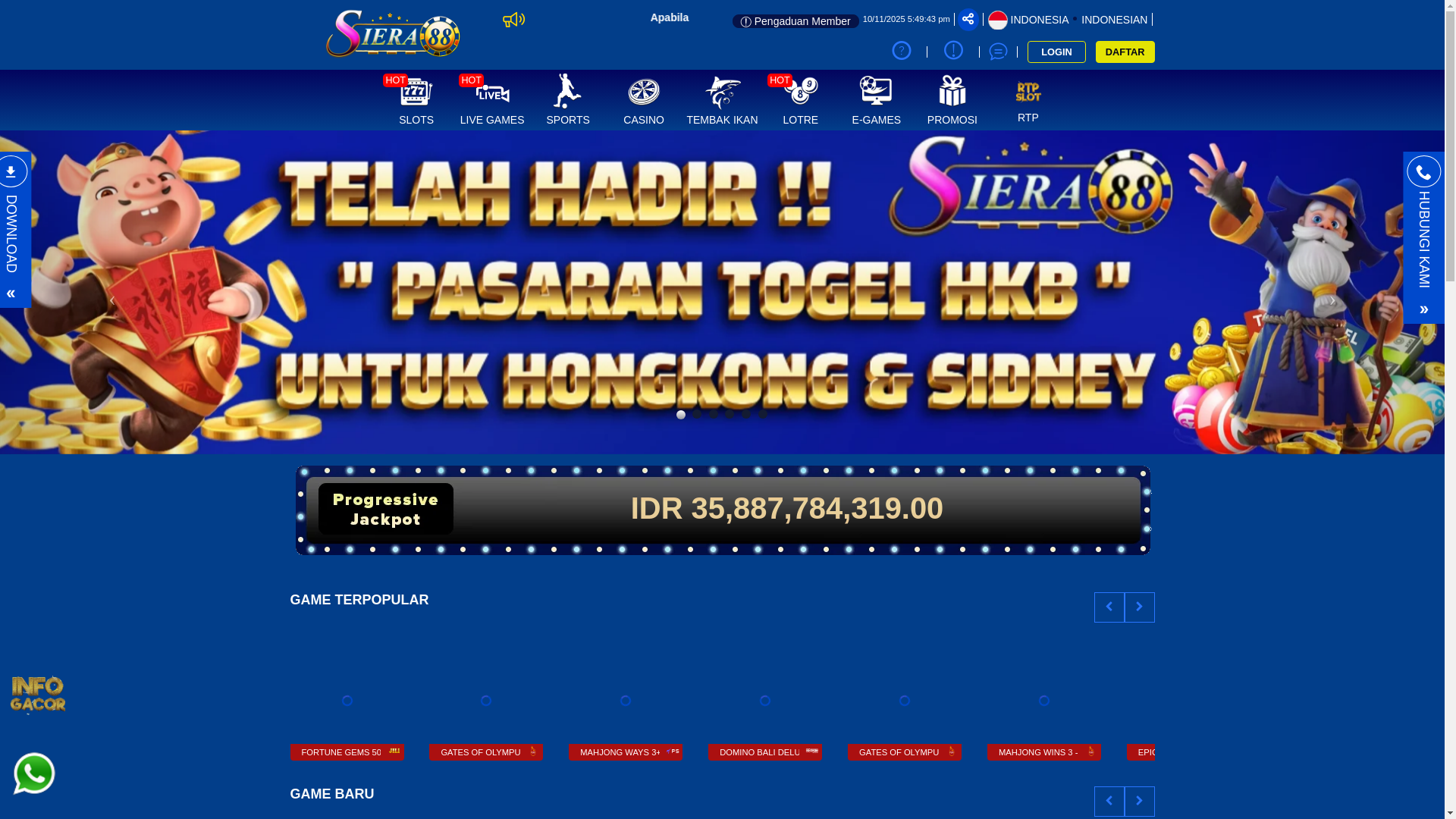 website screenshot of https://siera88nov.site/