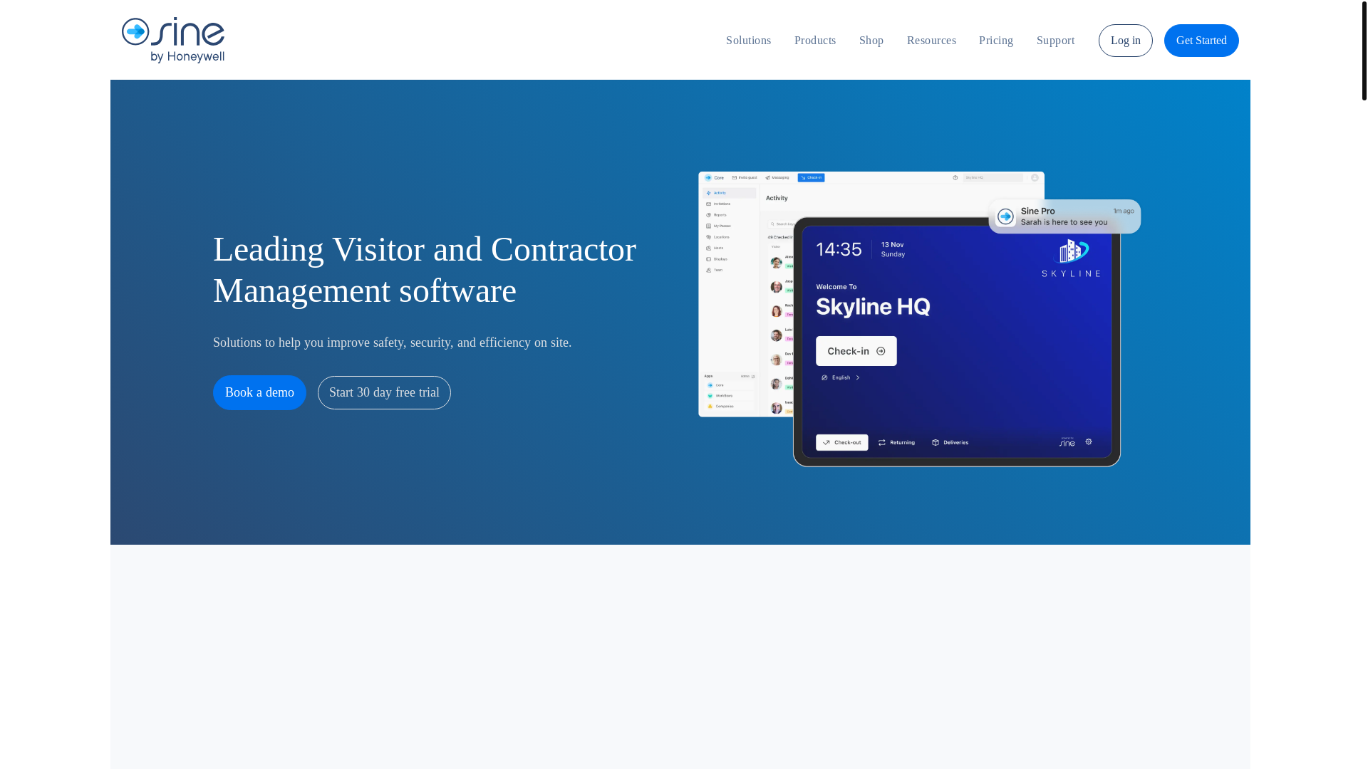 website screenshot of https://www.sine.co/